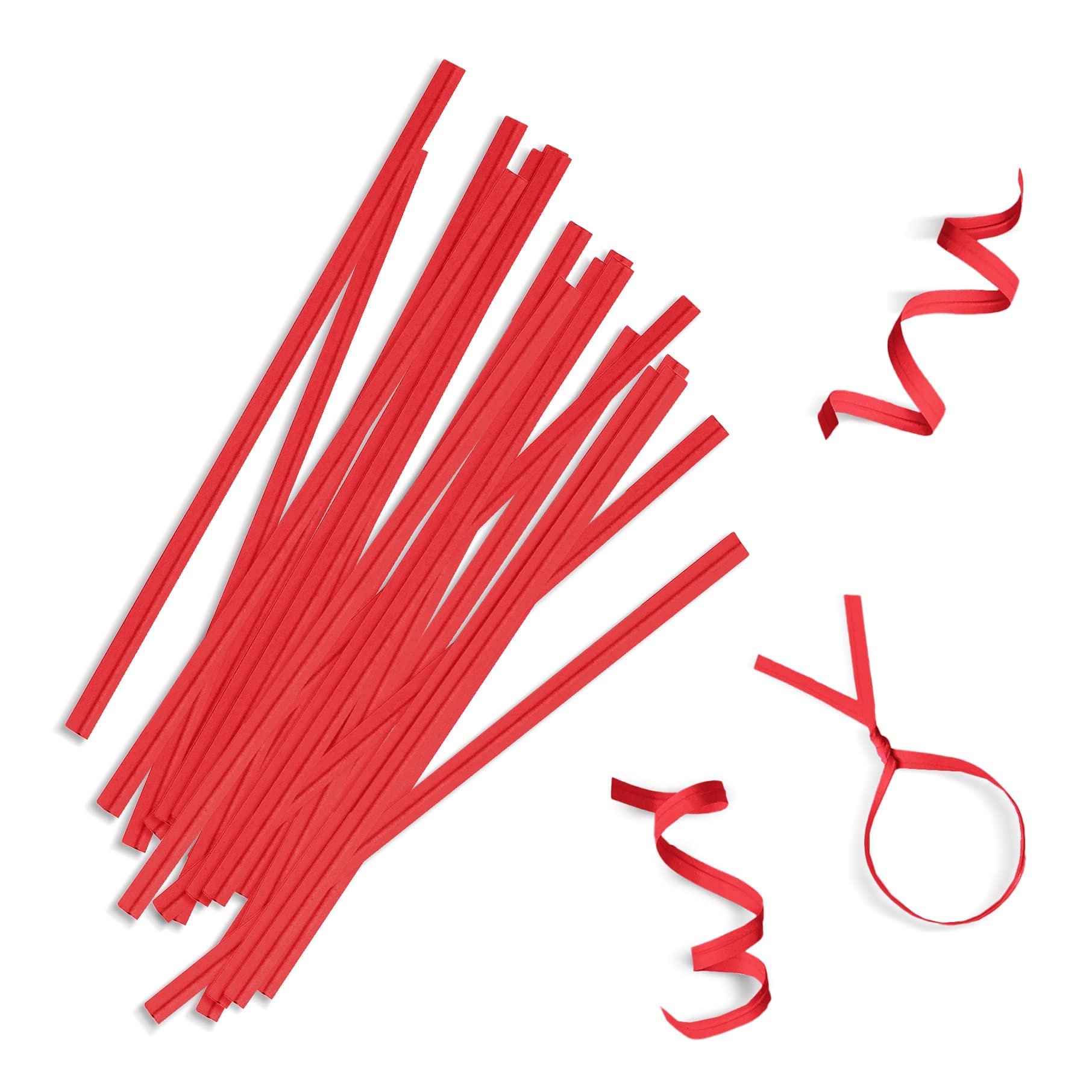 APQ Red Metallic Twist Ties for Bags - 6 Inch 2000 Pack Plastic-Coated Bread Bag Closures | Reusable Heavy-Duty Twisty Ties for Treat Bags, Bakery, Gift Wrapping & Food Storage | Durable Light Metallic Bread Ties for Home & Commercial Use