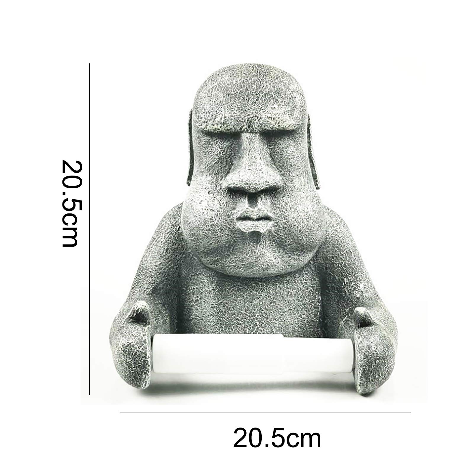 Funny Easter Island Toilet Paper Holder - Wall Mount Moai Statue Tissue Dispenser for Bathroom Decor, Grey | Unique Bathroom Accessory for Home & Office Use