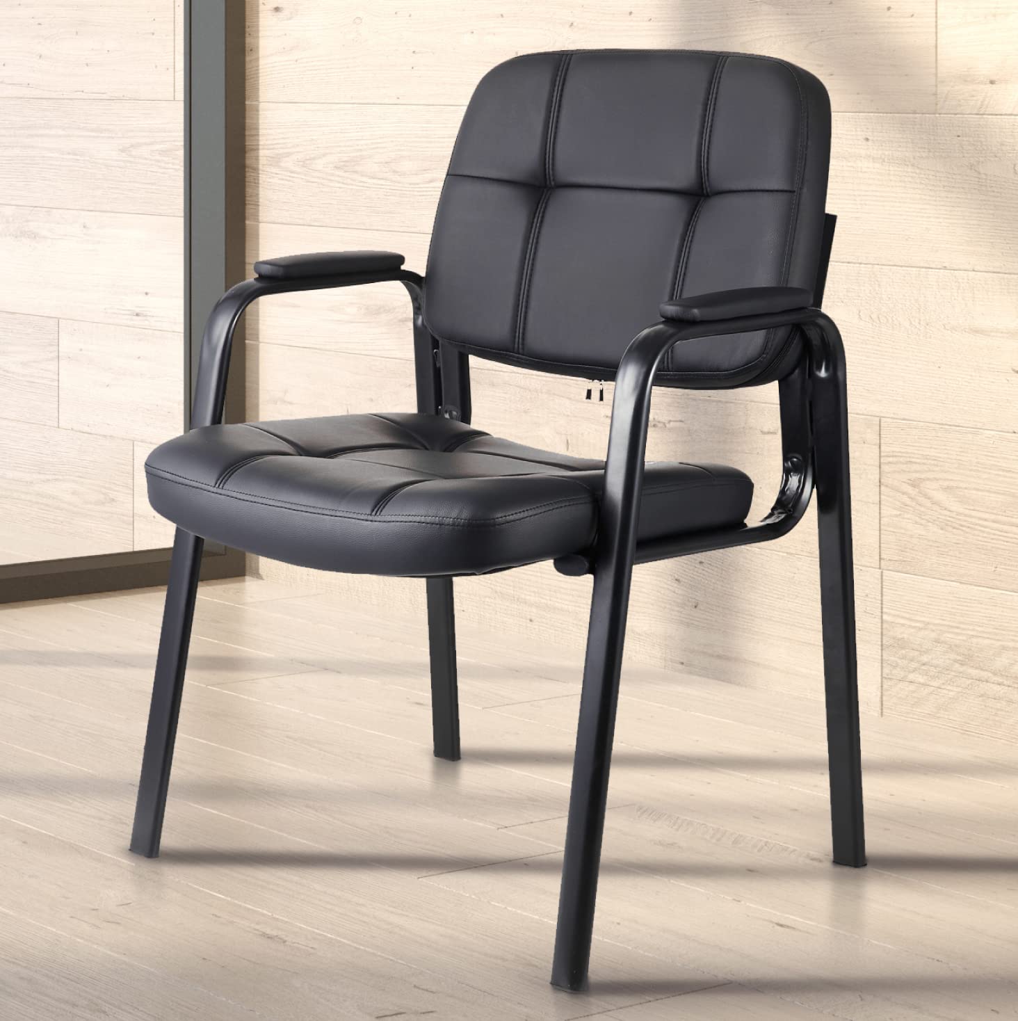 Ergonomic Bonded Leather Guest Chair for Office, Reception & Waiting Room - 4 Pack