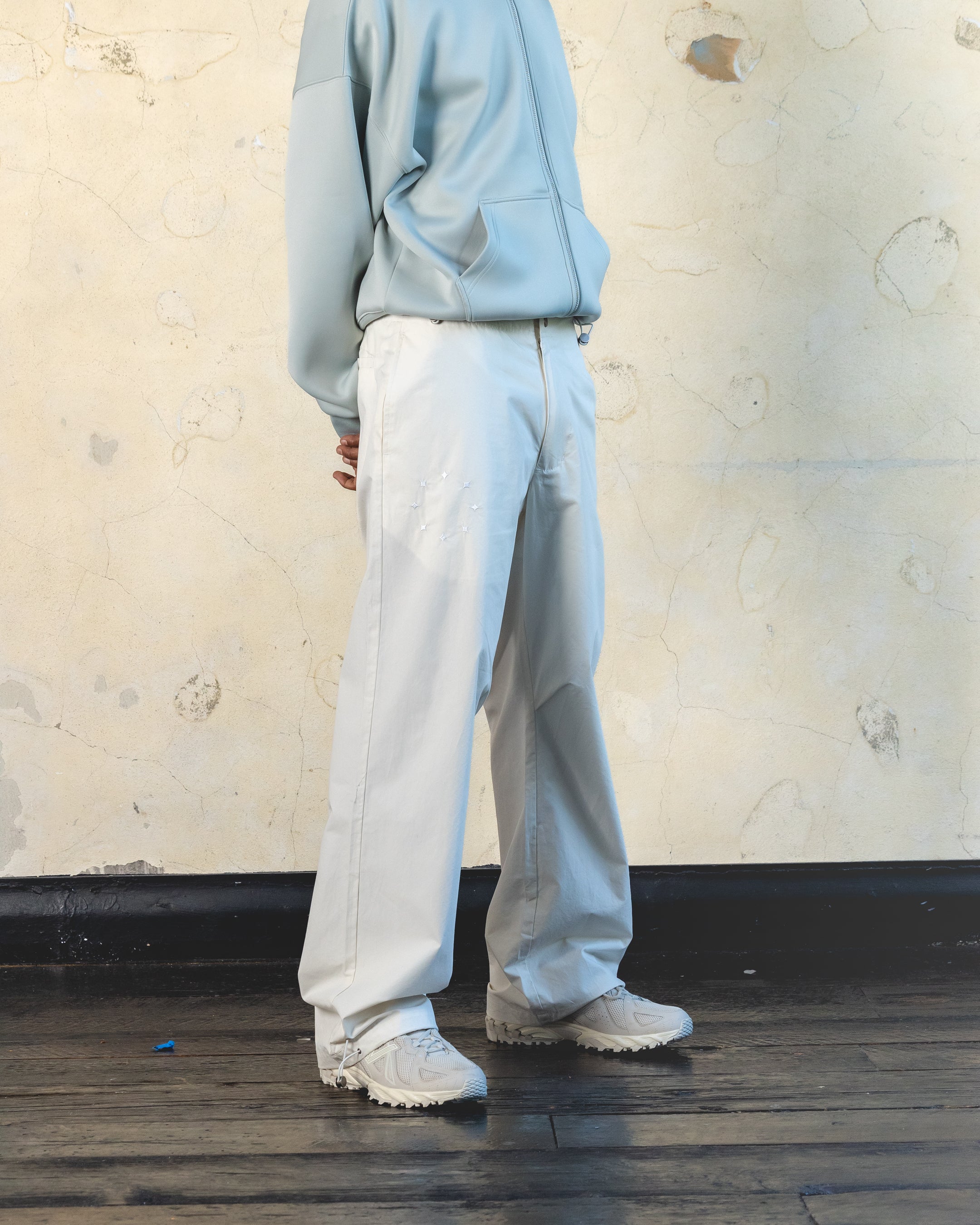 404 Silhouette Pants in Off White - Trendy High-Waisted Wide Leg Trousers for Women | Perfect for Office, Casual Wear & Special Occasions