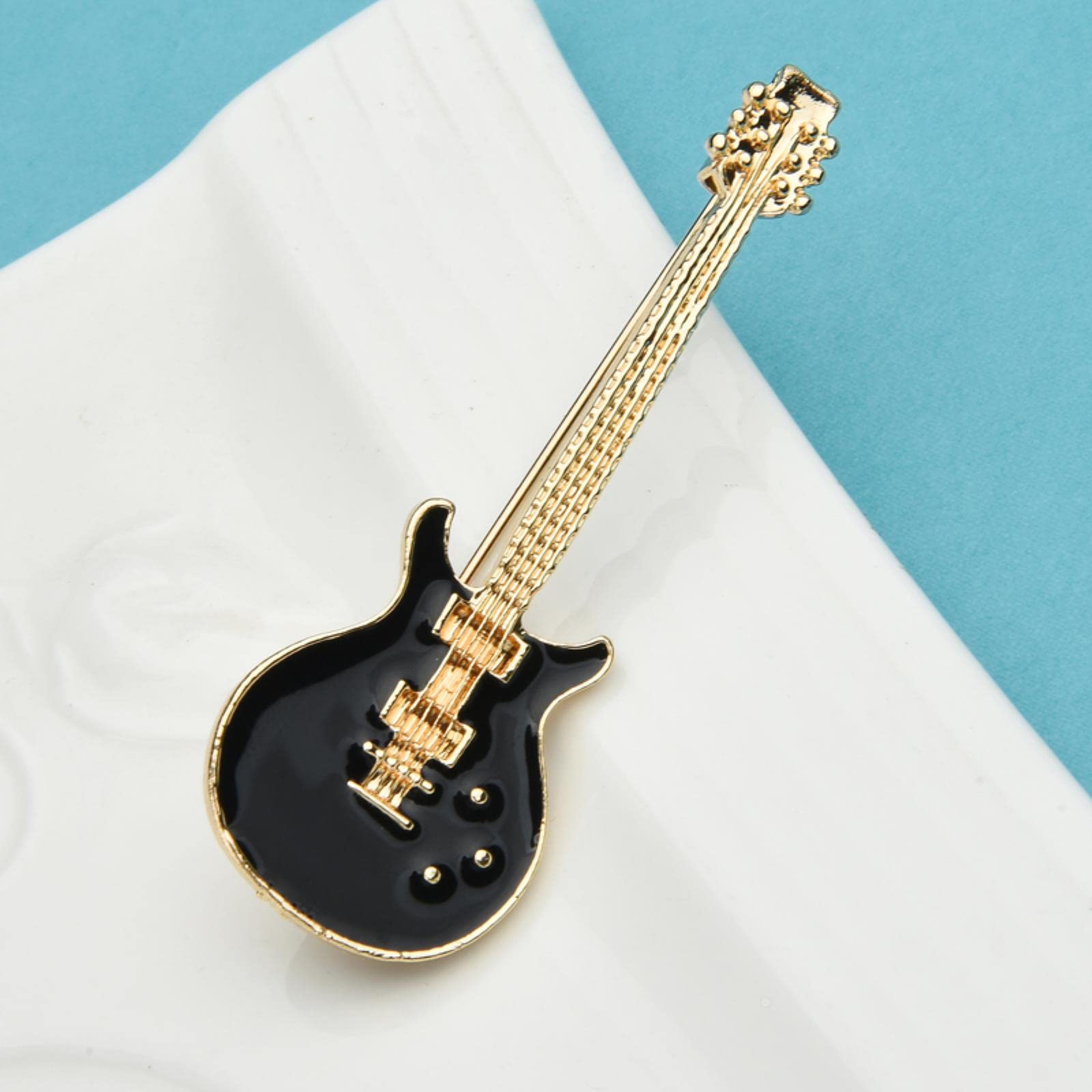 Stylish Enamel Guitar Brooches for Women & Men - Music Instrument Jewelry Pins for Parties, Casual Wear & Office Outfits - Perfect Gift for Musicians & Music Lovers - Ideal for Concerts, Date Nights & Special Occasions