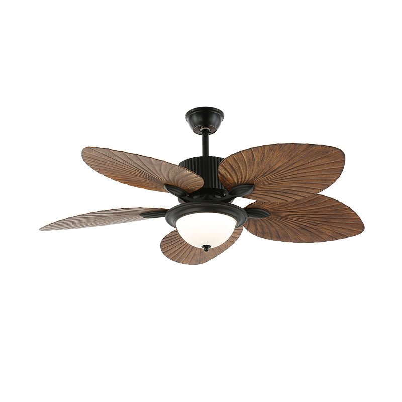 Natural Banana Leaf Ceiling Fan with Light - Tropical Decor for Indoor & Outdoor Living Spaces, Bedrooms, and Patios