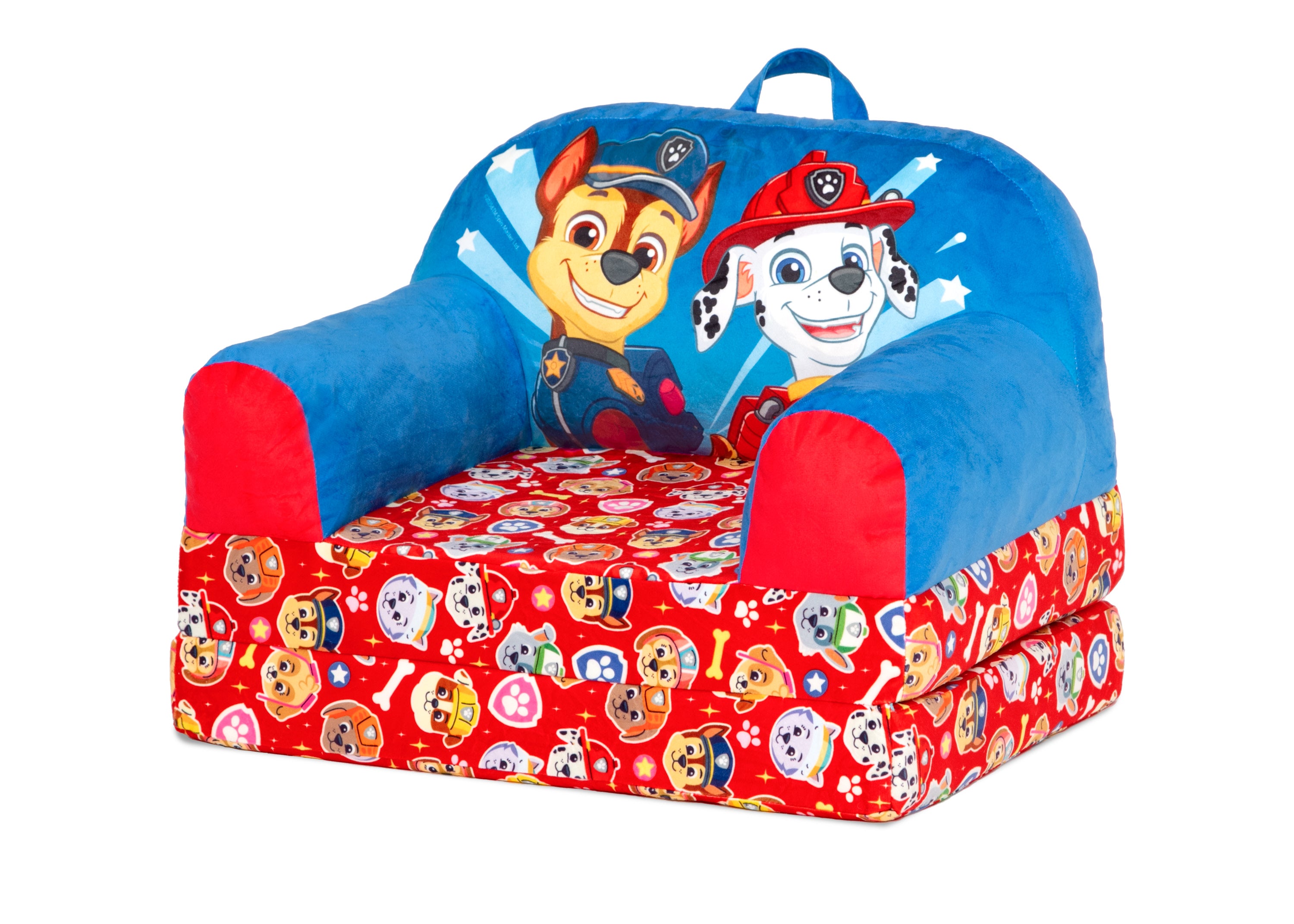 PAW Patrol Cozee Buddy Flip Out Chair - Kids Foldable Floor Seat for TV Time, Reading & Playroom - Soft Plush Toddler Chair for Boys & Girls