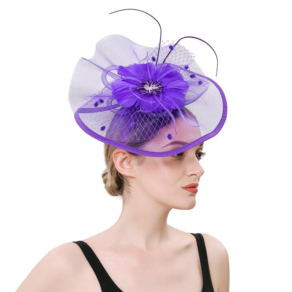 Elegant OSALADI Women's Fascinator Hats with Veil & Floral Design - Black Mesh Headband for Tea Parties, Weddings & Special Occasions | Perfect Headwear for Women & Girls