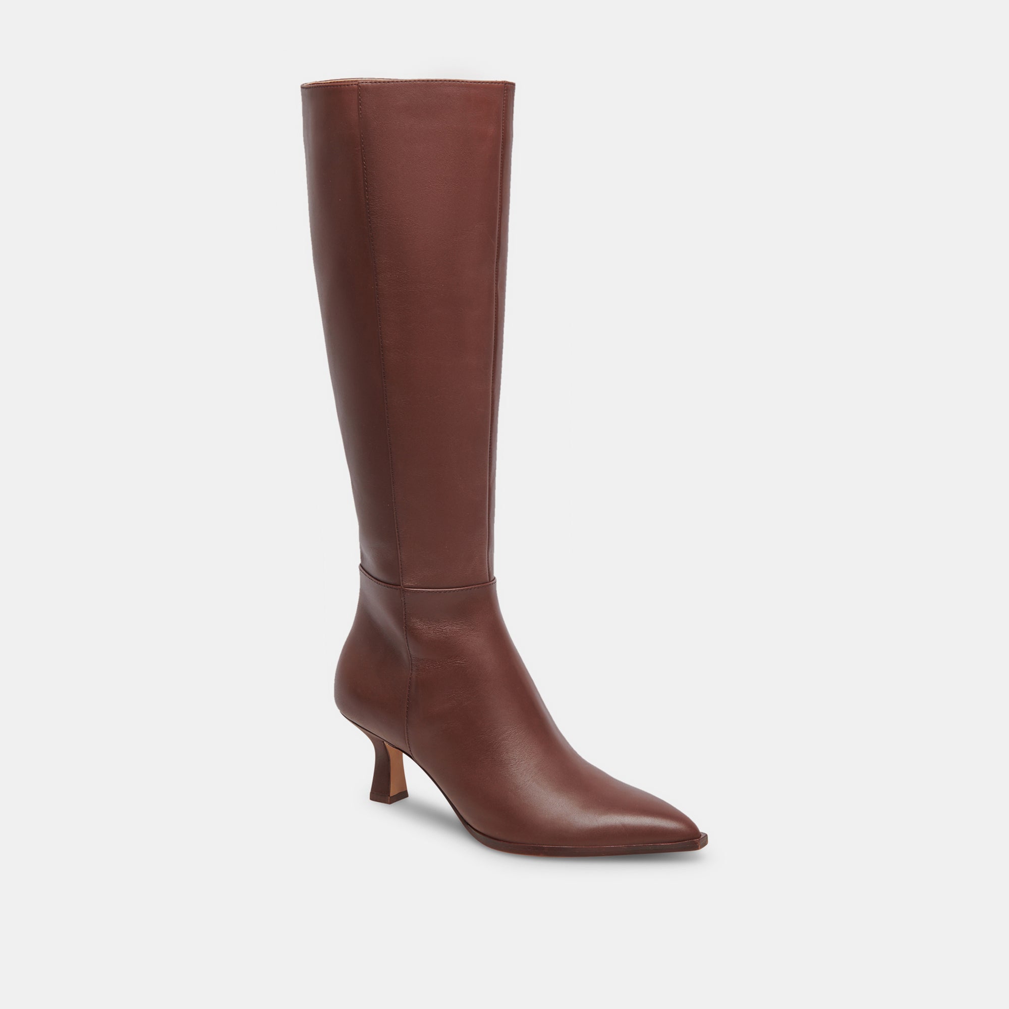 AUGGIE Wide Calf Boots for Women - Chocolate Brown Leather Riding Boots - Comfortable & Stylish for Fall, Winter & Outdoor Activities