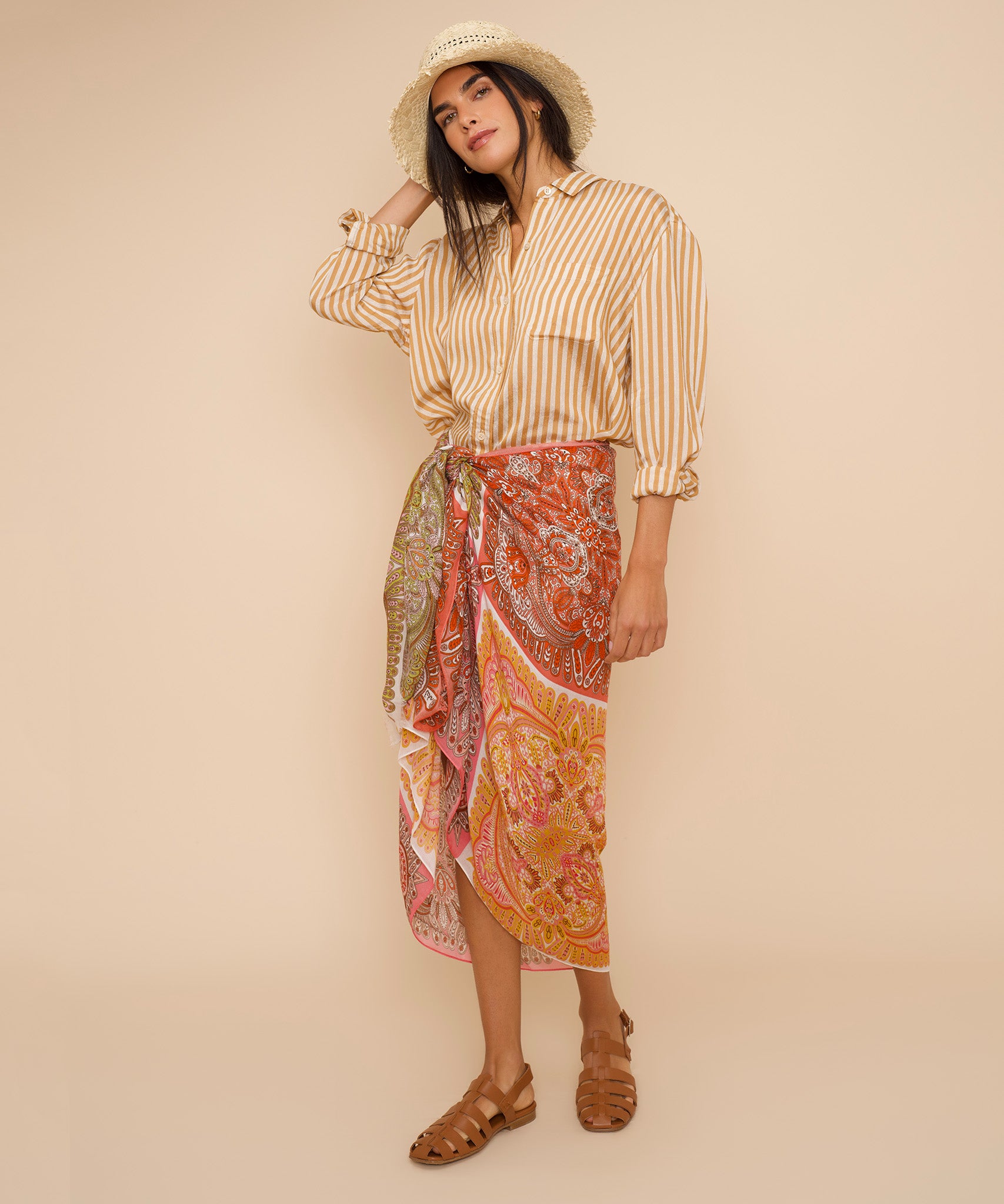 Handmade Patchwork Tile Wrap Scarf - Boho Chic Fashion Accessory for Women, Perfect for Layering, Beach Cover-Ups, and Festival Outfits