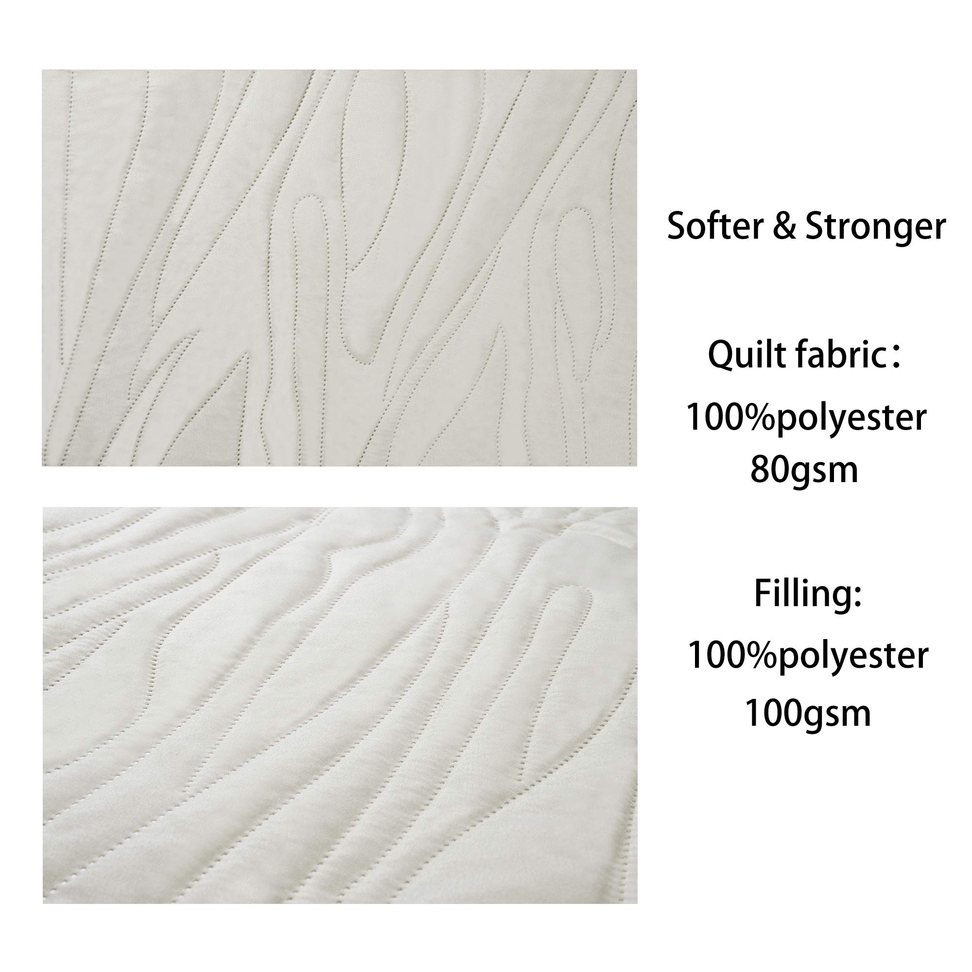 Catalonia Classic Twin Quilt Set with Pillow Shams - 2 Piece Lightweight Comforter Bedding Set for All Seasons (Latte/White, 68