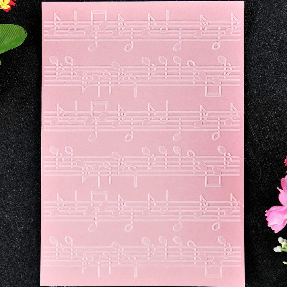 Music Score Embossing Folders for Card Making, Scrapbooking & Paper Crafts - Plastic Texture Stamps for DIY Greeting Cards, Invitations, Journals - Perfect for Musicians, Teachers & Craft Enthusiasts