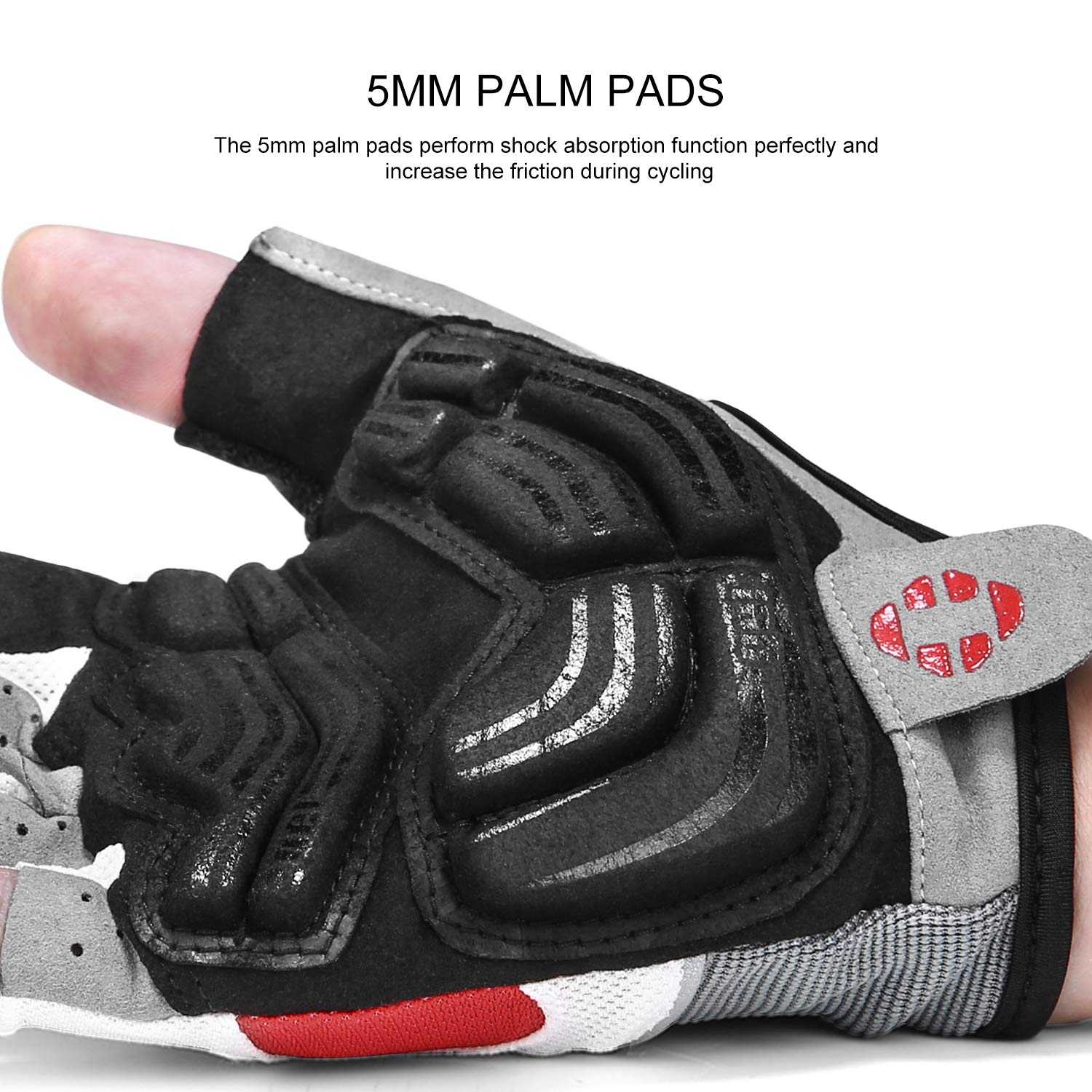 INBIKE 5mm Gel Pad Half Finger Cycling Gloves for Men & Women - Shock Absorbing Bike Gloves for Road & Mountain Biking, Comfortable Cycling Gear for Long Rides & Commuting