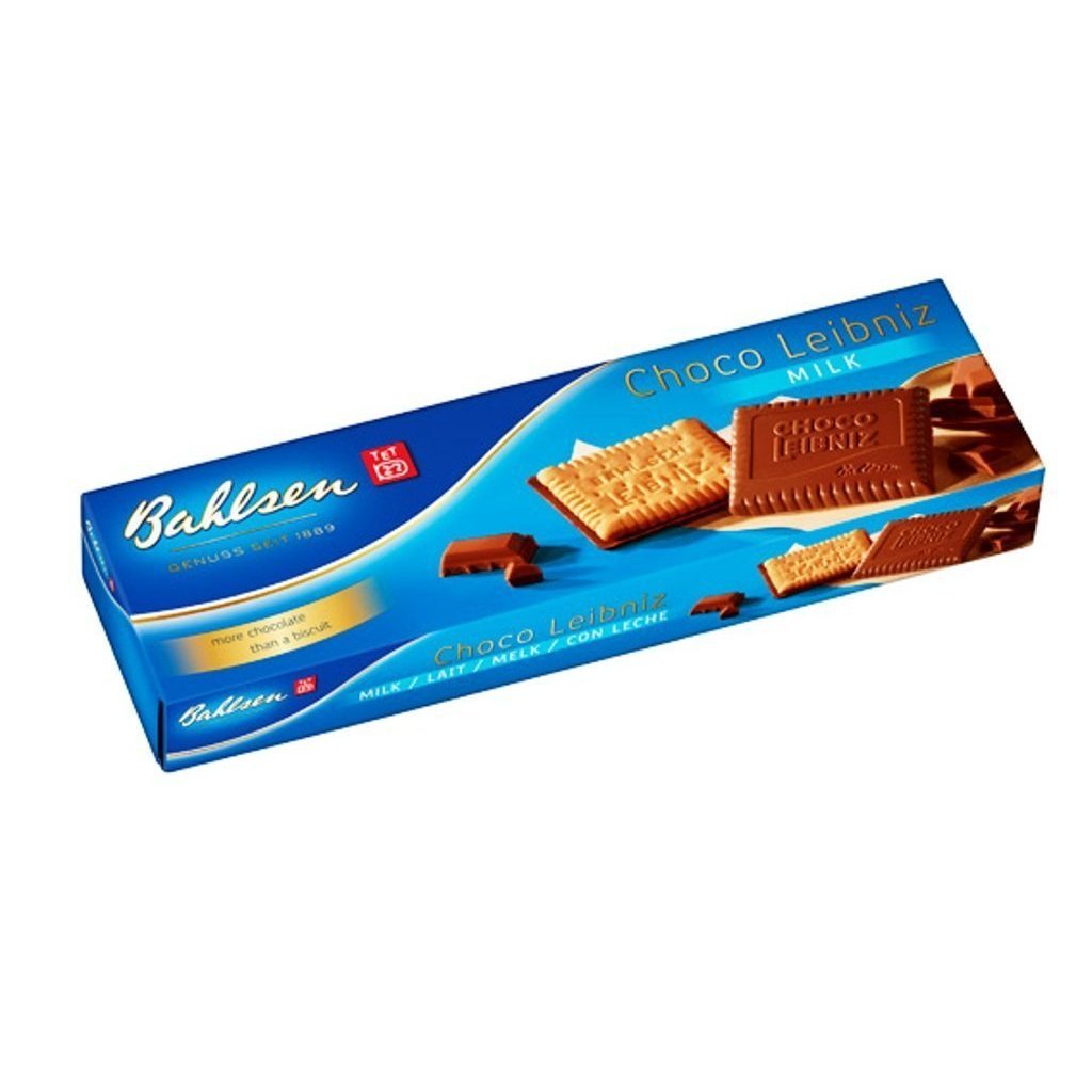 Bahlsen Leibniz Milk Chocolate Cookies 4.4oz (Pack of 8) - Delicious German Biscuits for Tea Time, Office Snacks & Gift Giving