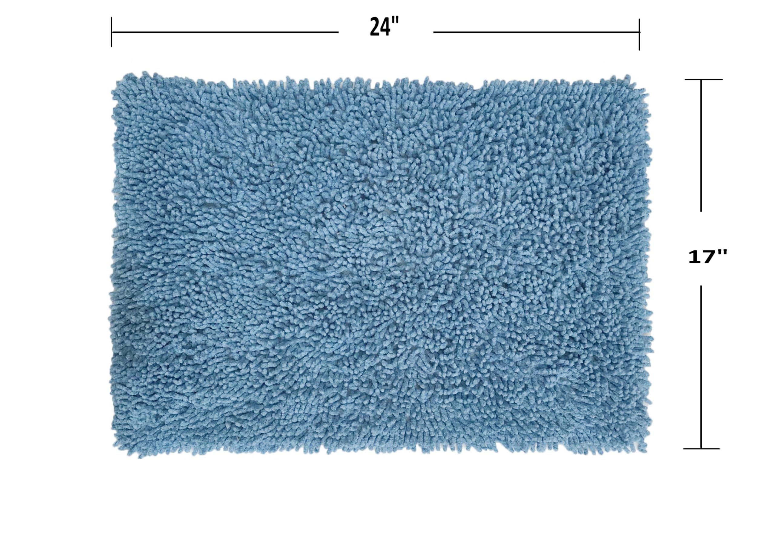 Home Weavers Fantasia 100% Cotton Bath Rug Set - Ultra Soft & Absorbent Non-Slip Bathroom Mat, Washable Kitchen Floor Mat (17
