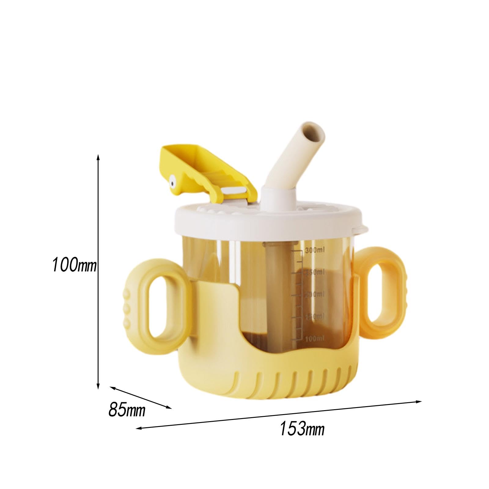 Shamjina 10oz/300ml Leakproof Sippy Cup with Straw Lid - BPA-Free Training Cup for Toddlers & Babies - Easy Clean Portable Water Bottle for Boys & Girls (Yellow) - Perfect for Daycare, Travel & On-the-Go Hydration