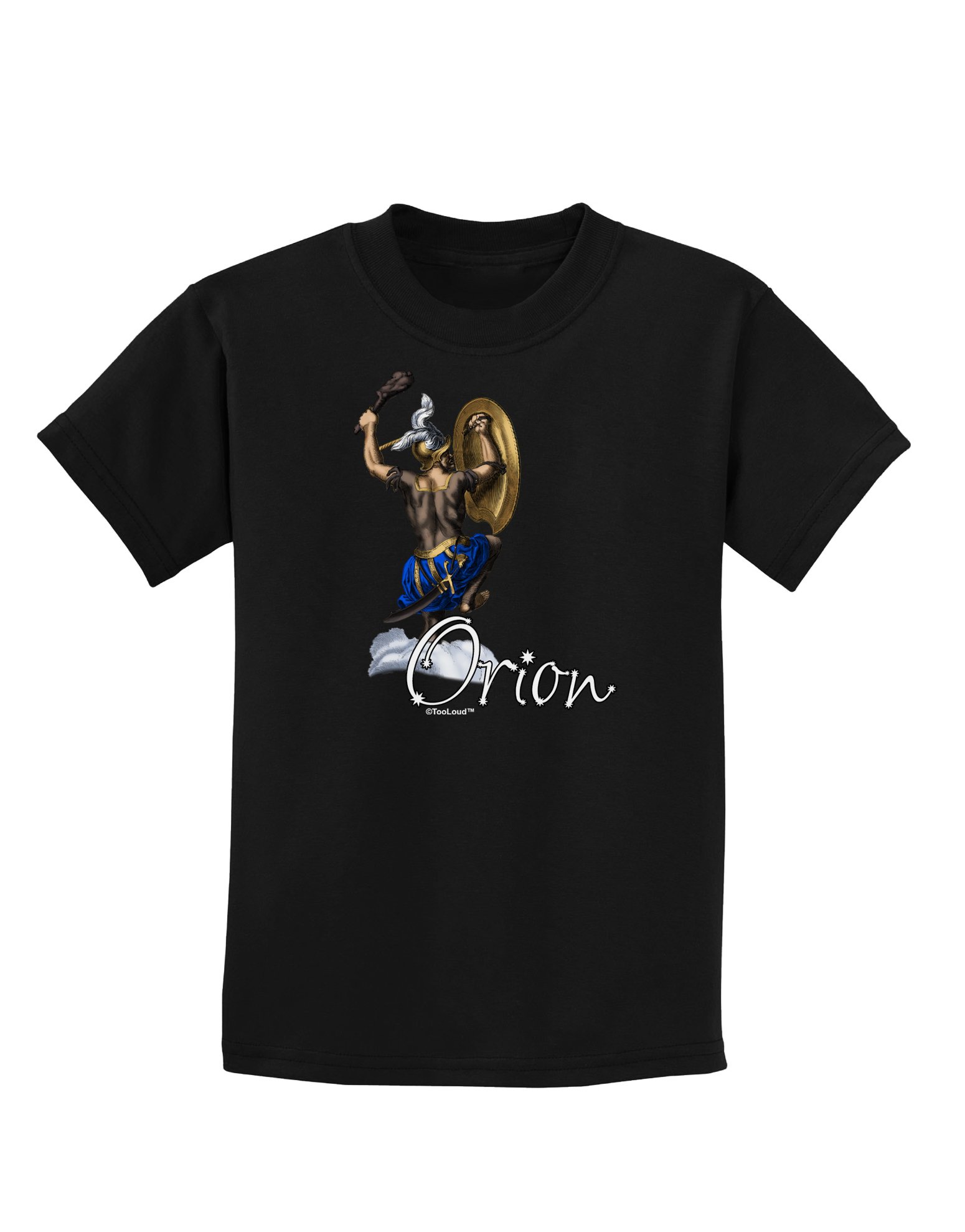 TOOLOUD Orion Color Illustration Kids Dark T-Shirt - Space Themed Graphic Tee for Boys & Girls - Perfect for School, Playdates & Space Enthusiasts
