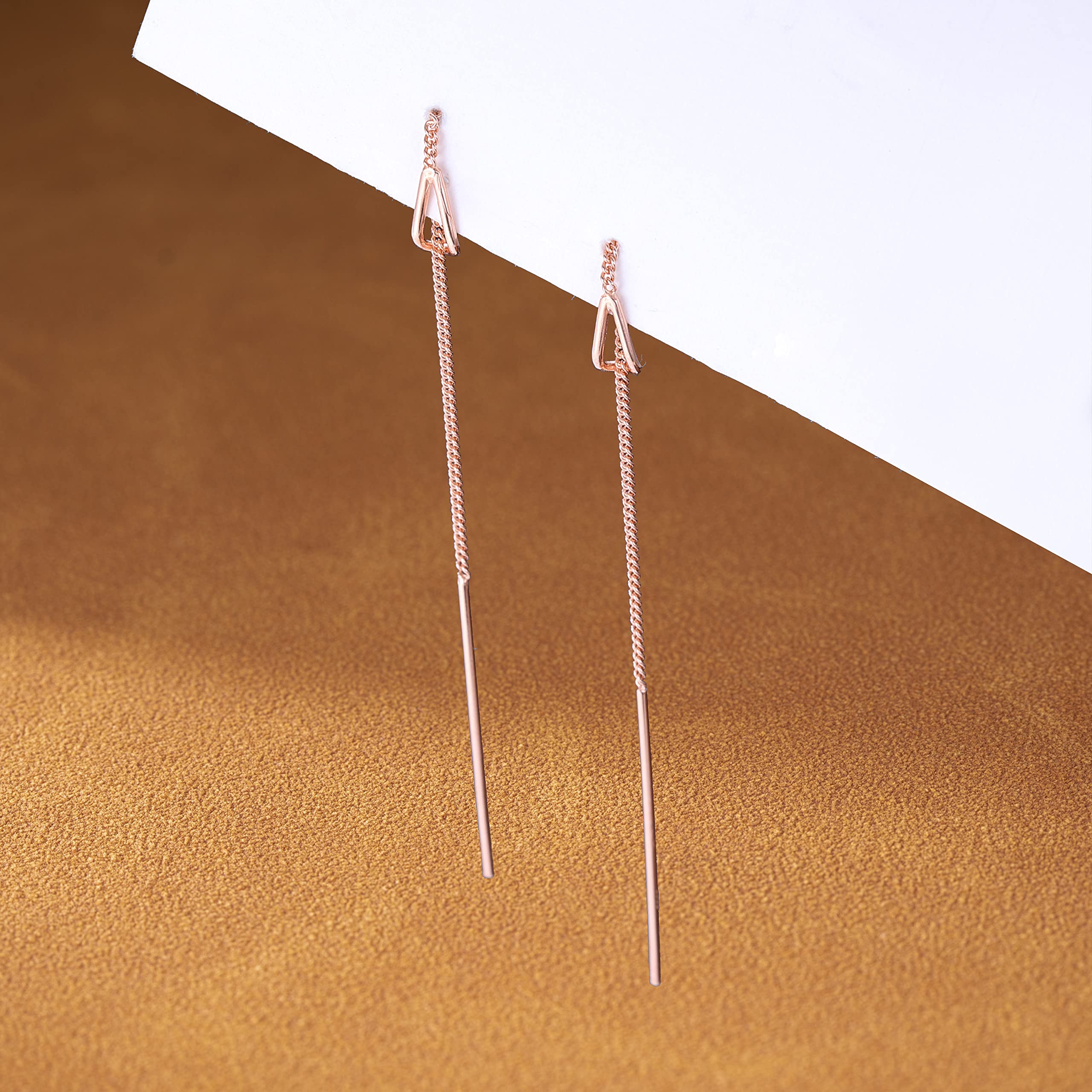 925 Sterling Silver Chain Threader Dangle Earrings for Women & Teens – Long Tassel Line Earrings for Parties, Weddings & Everyday Wear