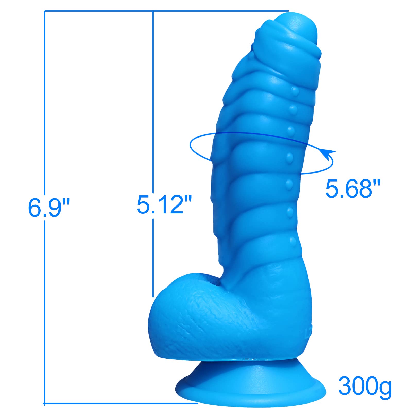 Premium Realistic Dildo - Odorless Liquid Silicone Adult Toy with Strong Suction Cup, 2 Balls for G-Spot Stimulation | Discreet Packaging (Blue) | Perfect for Solo Play, Couples Fun & BDSM Exploration