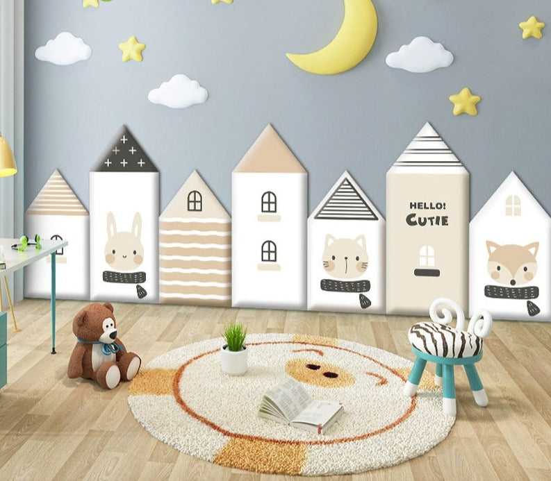 Whimsical Hobbit House Wall Padding - Soft Safety Cushion for Kids' Room & Play Area - Perfect for Nursery, Daycare & Playroom Decor