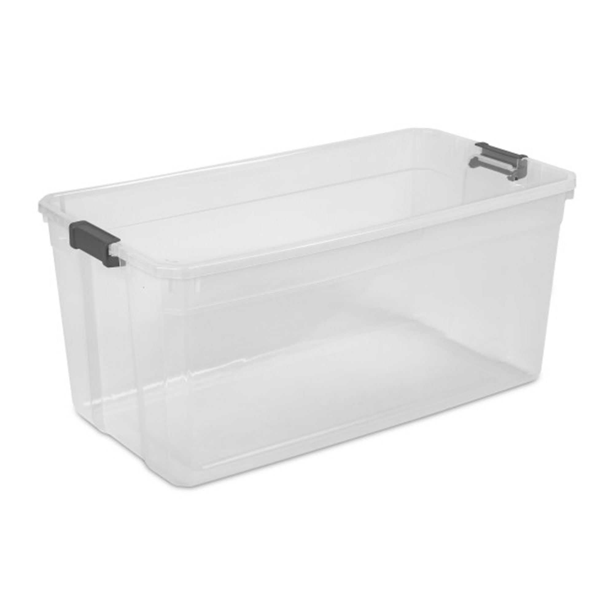 Sterilite 3-Pack Modular Stacker Box - Clear Plastic Storage Bins with Secure Latching Lids (200 Quart) - Ideal for Home Organization, Garage Storage & Moving Supplies