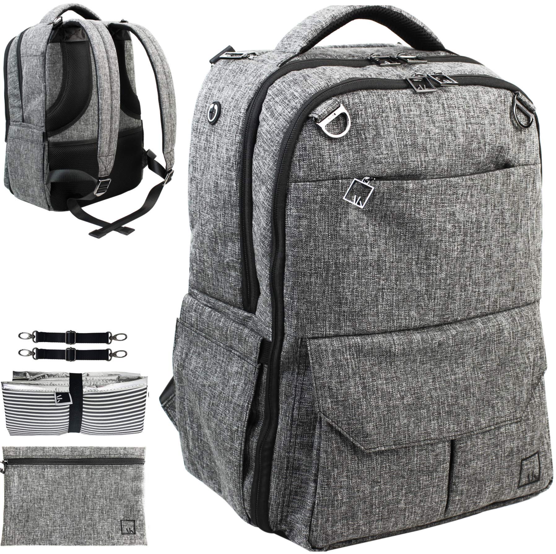 Large Multifunctional Diaper Backpack for Moms - Waterproof Baby Bag with Stroller Straps - Perfect for Family Travel, Daycare & Outdoor Adventures