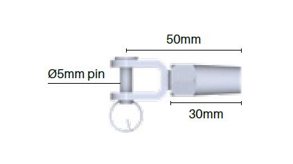 3.2mm Stainless Steel 316 Swageless Fork Terminal - Marine Grade Electrical Connector for Boat, RV & Automotive Wiring Applications