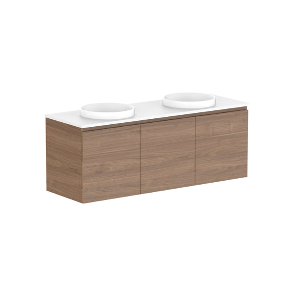 ADP Glacier Lite All Door Twin Vanity with Solid Surface Top - Modern Bathroom Vanity Set with Sink for Home & Apartment Renovation