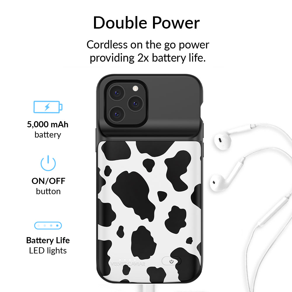 Premium Cow Print iPhone Charging Case - Durable Protective Phone Cover with Wireless Charging Compatible for iPhone 14/13/12/11 Pro Max - Perfect for Farmhouse Decor, Country Style & Animal Lover Gifts