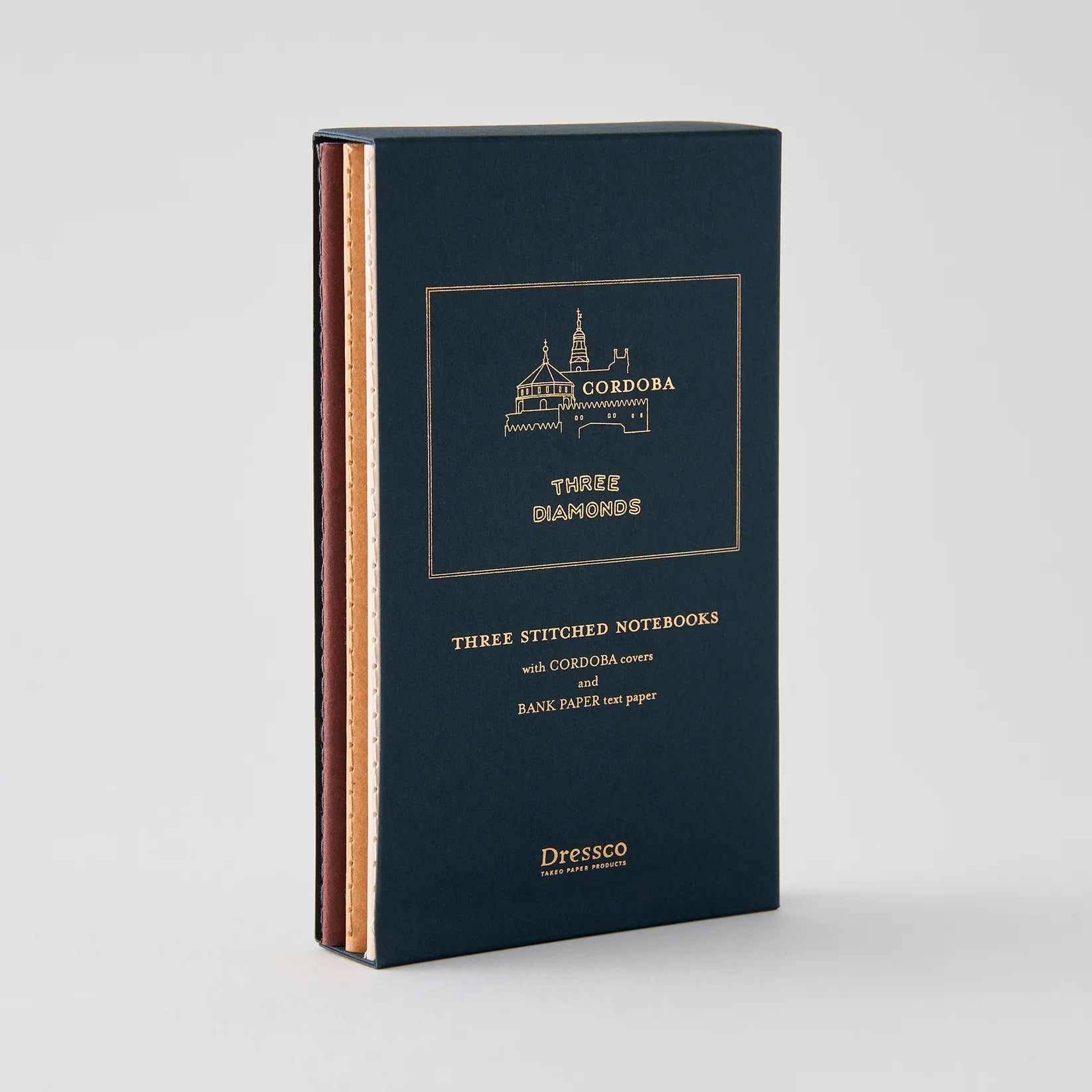 Dressco Cordoba Stitch Notebook Bookcase Set - Premium Leather Journal & Organizer for Office, School & Home - Perfect Gift for Writers & Professionals - TAKEO PAPER PRODUCTS