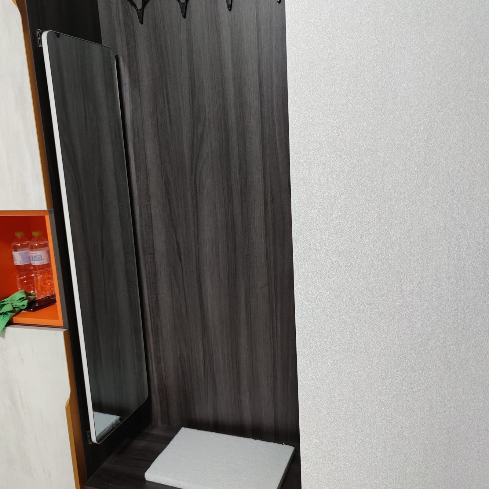 Full-Length Sliding Wardrobe Mirror with Built-in Rail - Telescopic, Rotating, Folding & Invisible Fitting for Bedroom, Closet or Dressing Room - Perfect for Outfit Checks & Space Saving