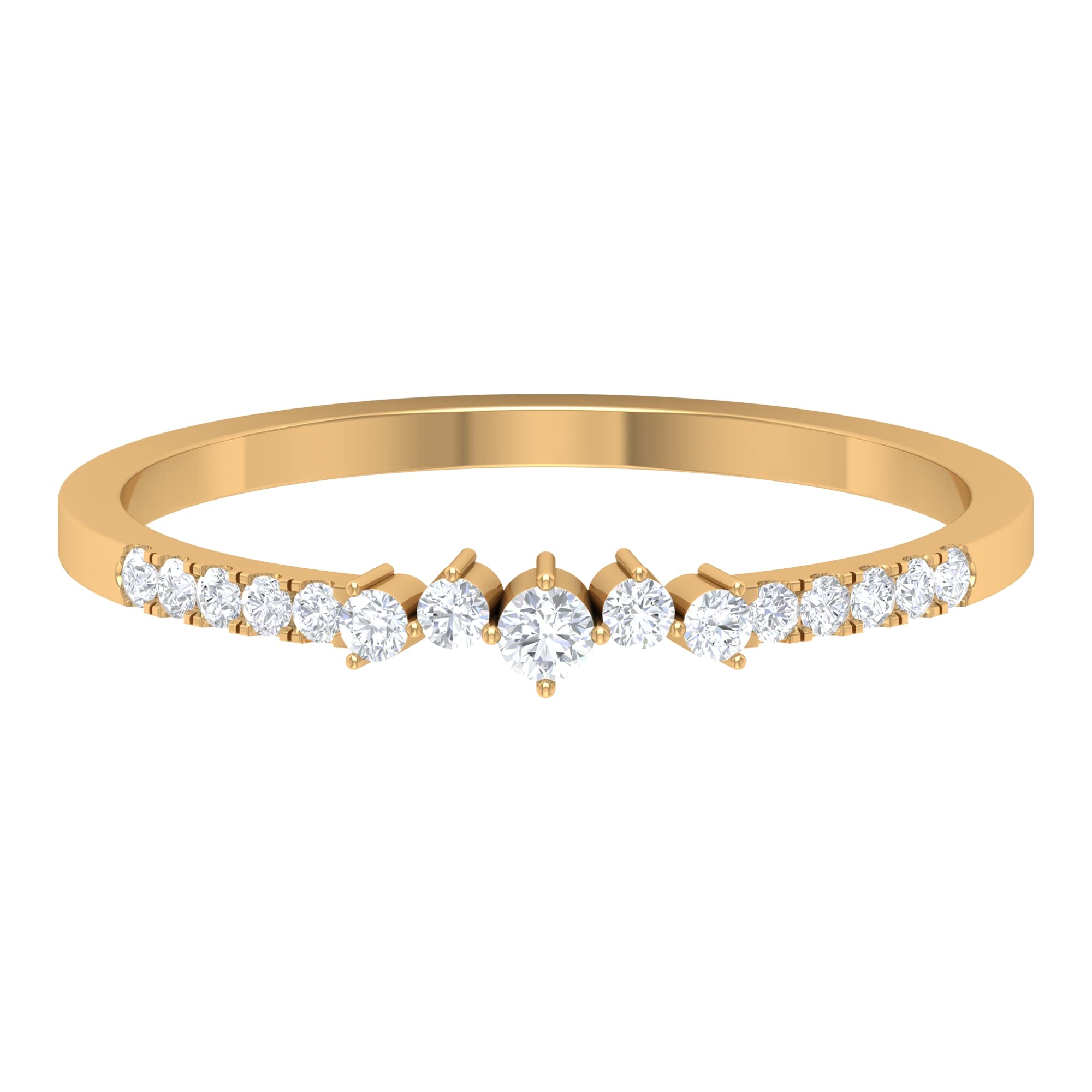 1/4 CT Moissanite Semi Eternity Ring for Women - 14K Solid Gold Half Eternity Band Wedding Ring, Anniversary Gift, Bridal Jewelry - Perfect for Engagement, Proposal & Special Occasions