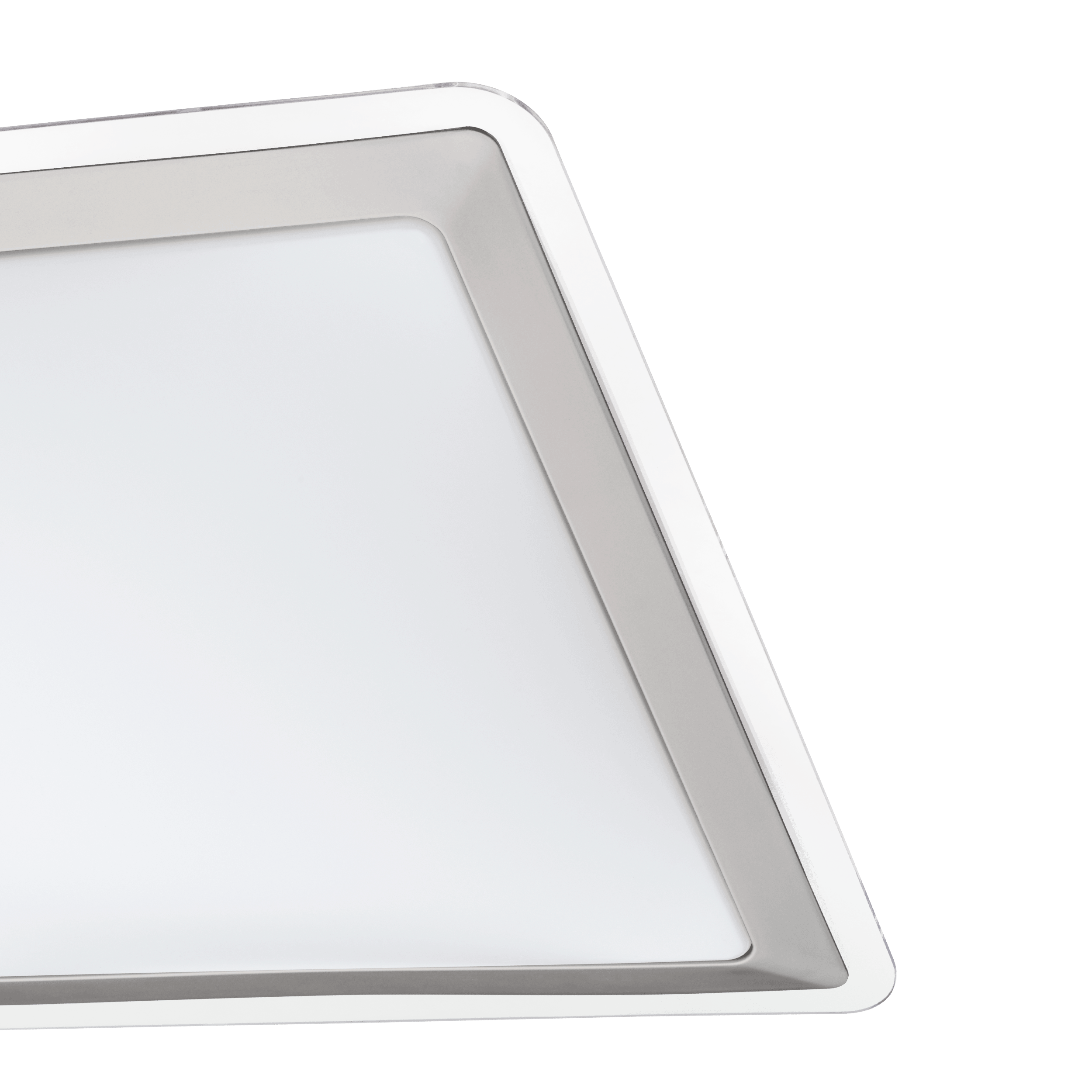 Eglo Competa 1 LED Square Silver Flush Mount Ceiling Light Fixture - 34cm Modern Lighting for Bedroom, Kitchen, Hallway & Office