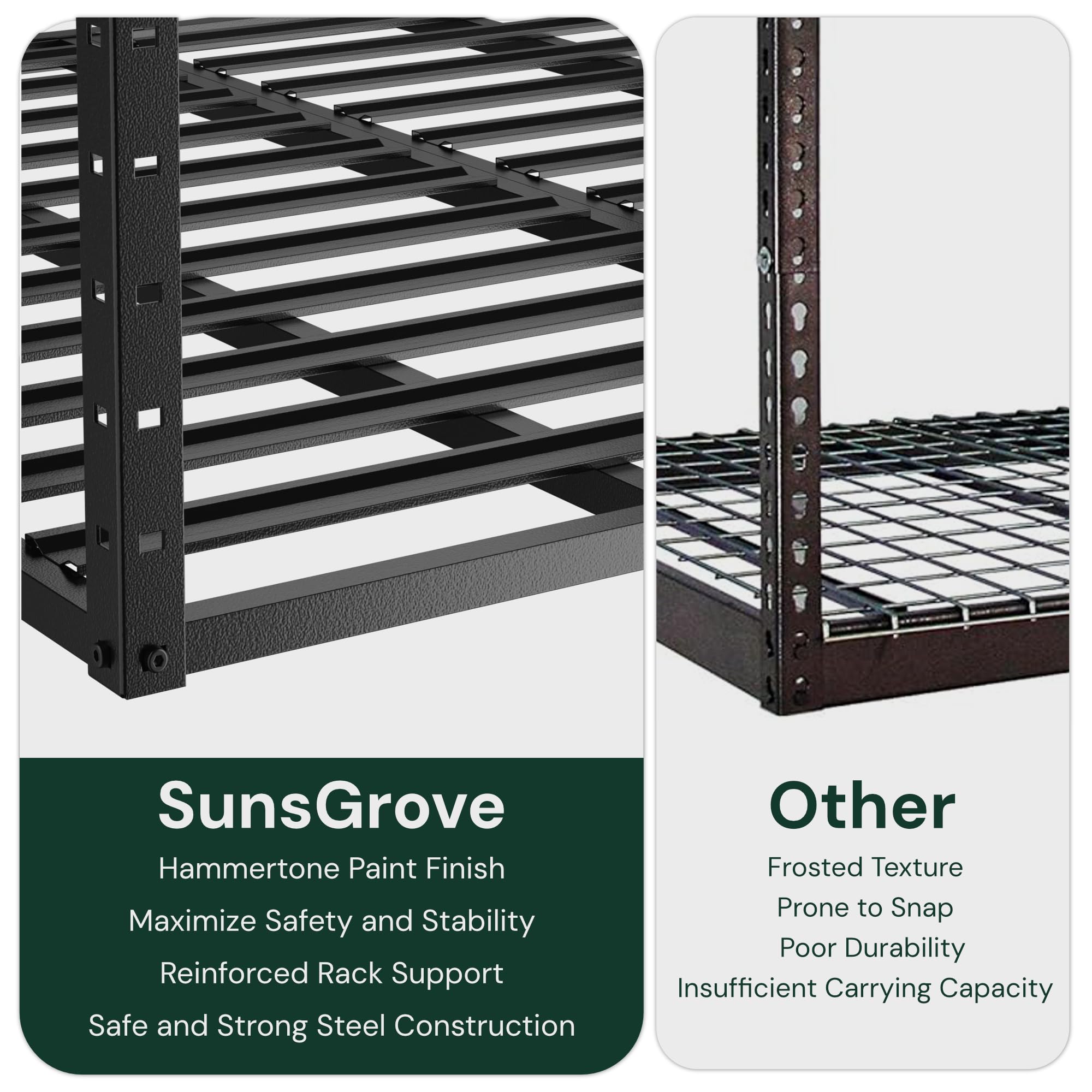 SunsGrove 2-Pack Heavy Duty Garage Ceiling Storage Rack - 750LBS Capacity, Adjustable Overhead Organizer (22