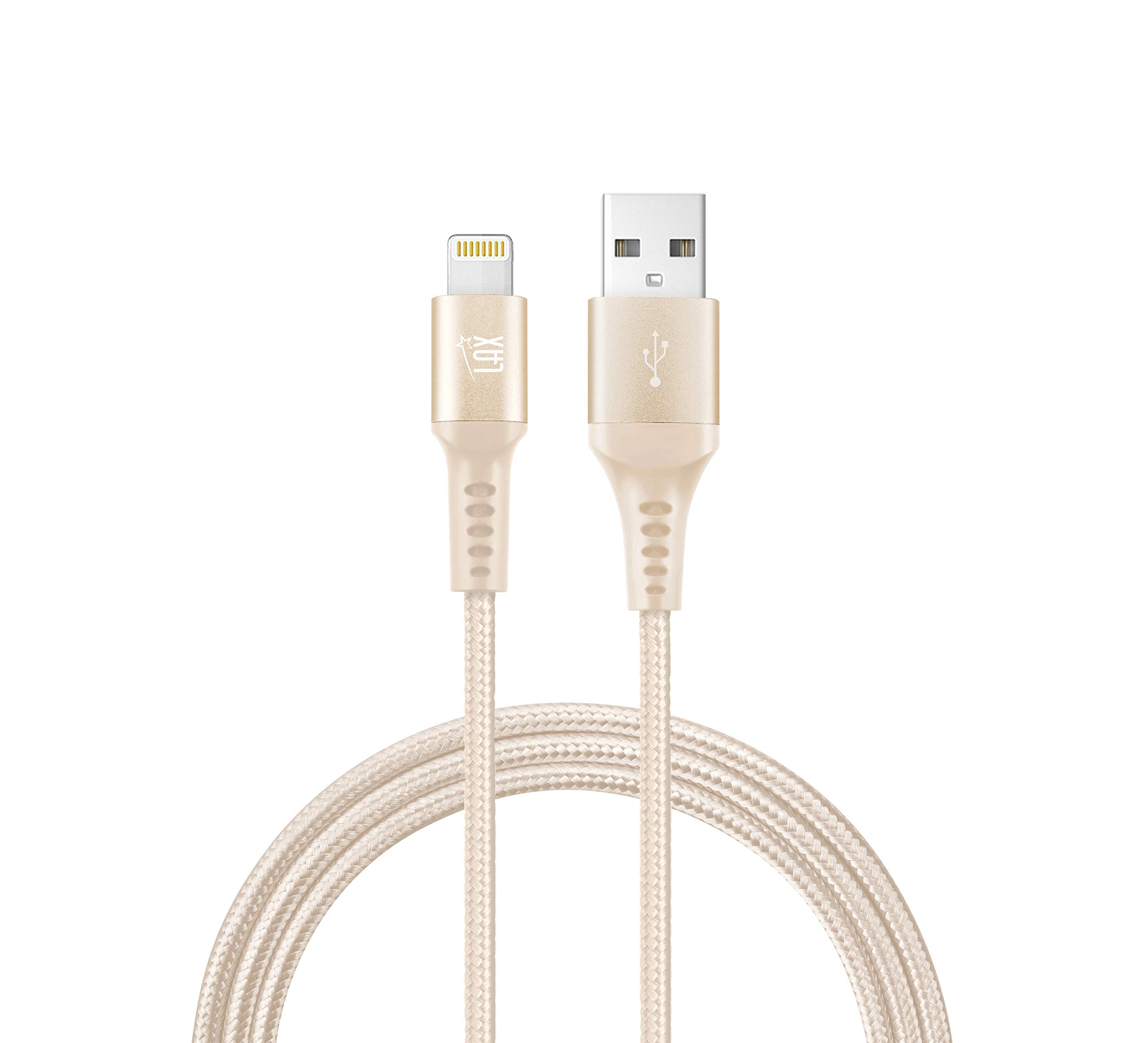 MFi Certified iPhone Charger Lightning Cable - Durable Braided USB Cord for iPhone 14/13/12/11/X/8, iPad & iPod | Fast Charging & Data Sync | Perfect for Home, Office & Travel Use