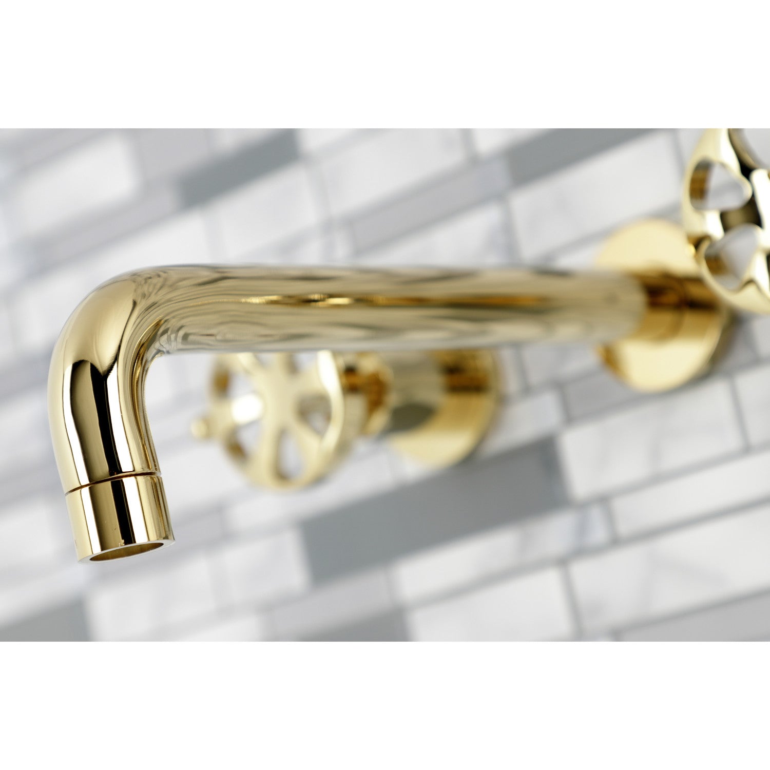Belknap KS8022RX 3-Hole Wall Mount Roman Tub Faucet with Two Handles in Polished Brass - Perfect for Bathroom Renovation & Luxury Spa Experience