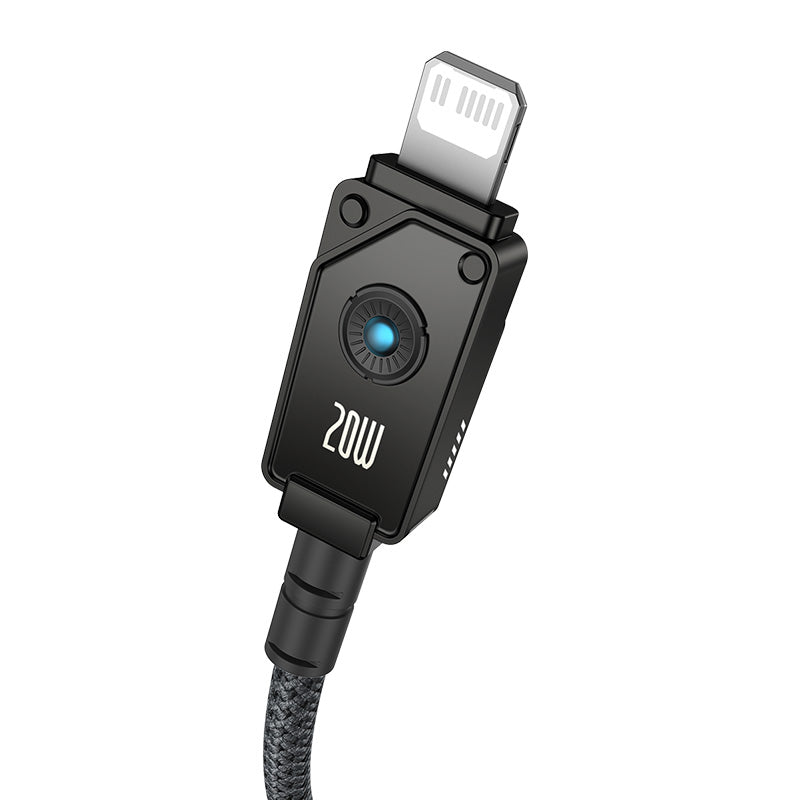 Baseus 20W Fast Charging Cable 2m USB-C to Lightning Cable - Black | Compatible with iPhone, iPad & More for Home, Office & Travel Charging