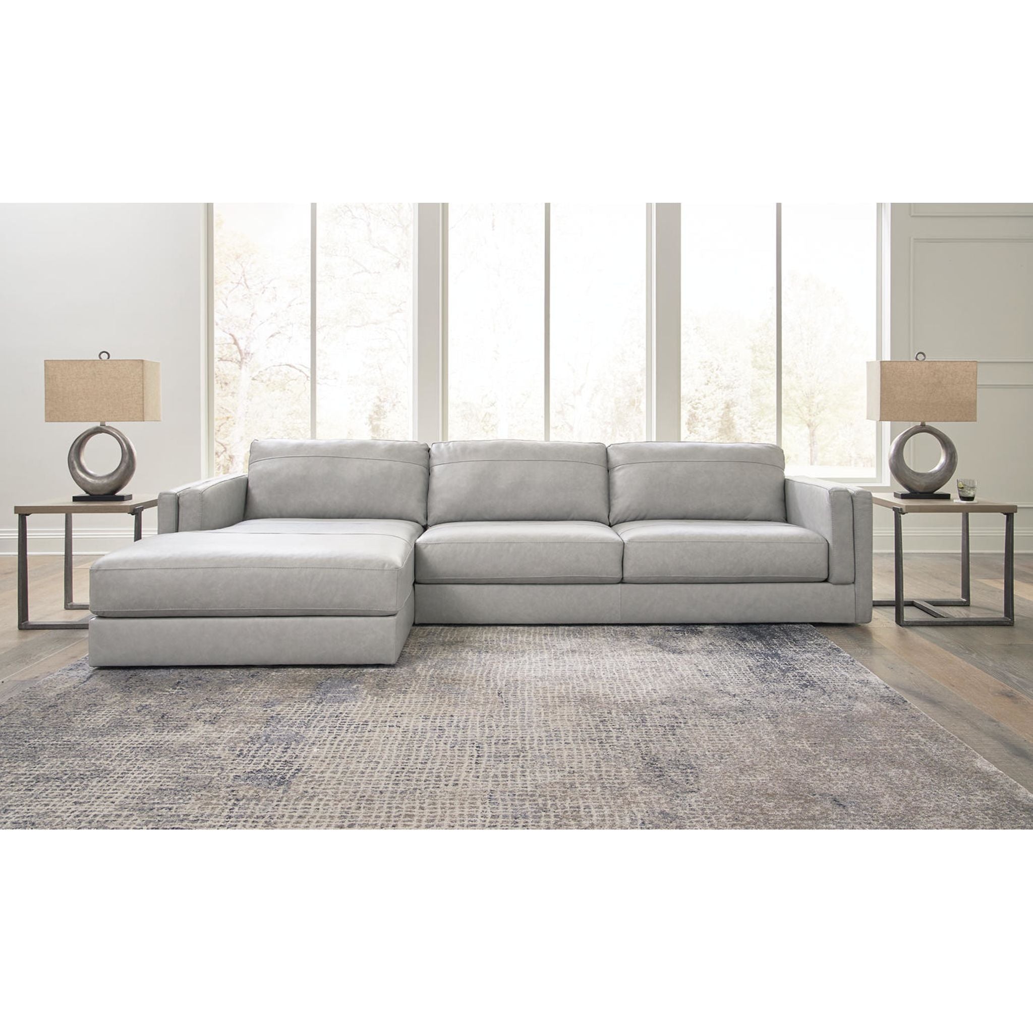 Amiata 2-Piece Sectional Sofa with Chaise Lounge - Modern L-Shaped Couch for Living Room, Family Room & Apartment