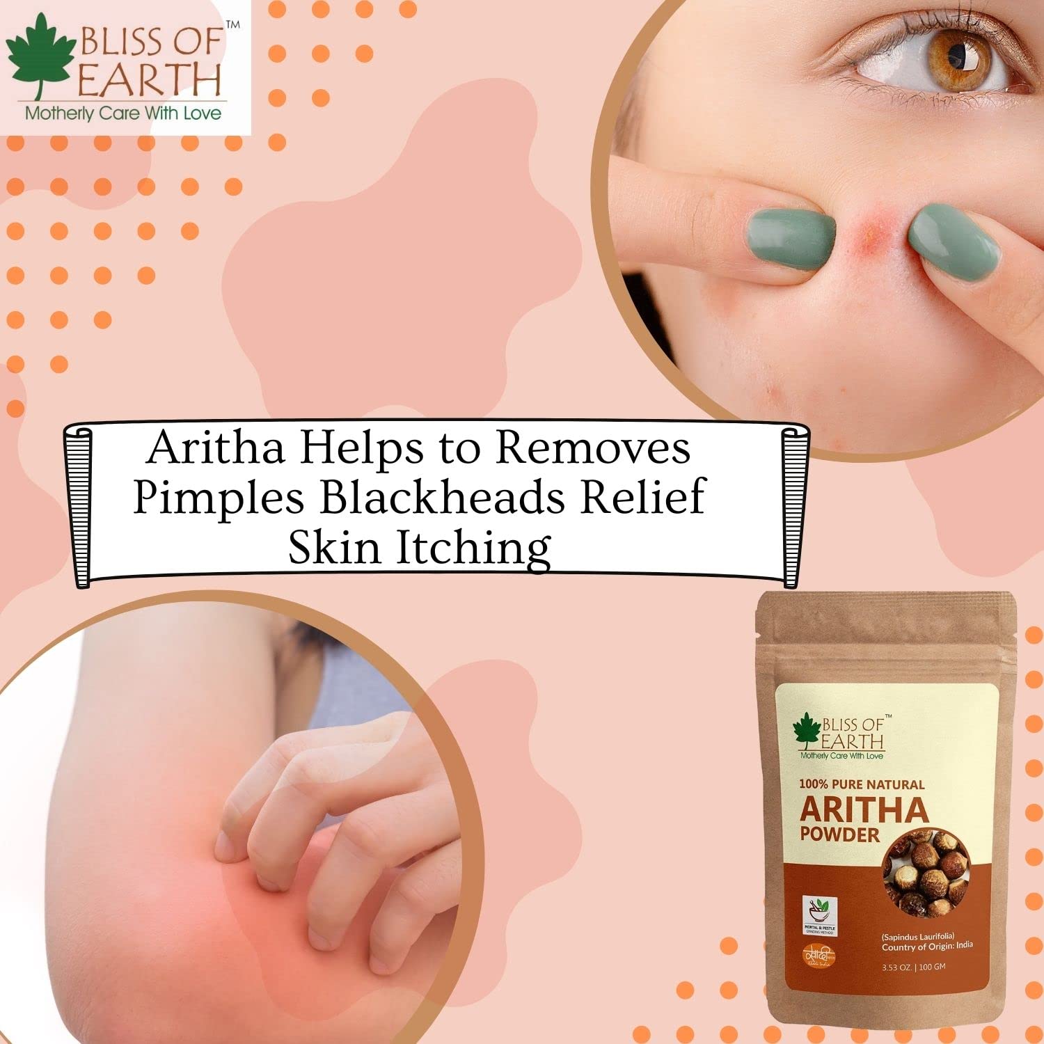 Bliss of Earth 100% Pure Reetha Powder (100g) | Natural Aritha Powder for Hair Cleansing | Chemical-Free Shampoo Alternative for Silky, Gorgeous Hair | Perfect for Ayurvedic Hair Care & Natural Beauty Routines