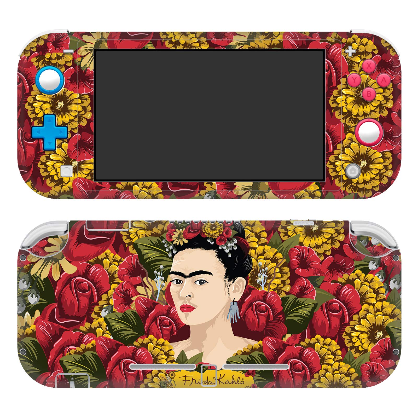 Officially Licensed Frida Kahlo Floral Matte Vinyl Skin Case for Nintendo Switch Lite - Durable Gaming Cover with Artistic Portrait Design - Perfect for Travel, Gaming Sessions & Collectors