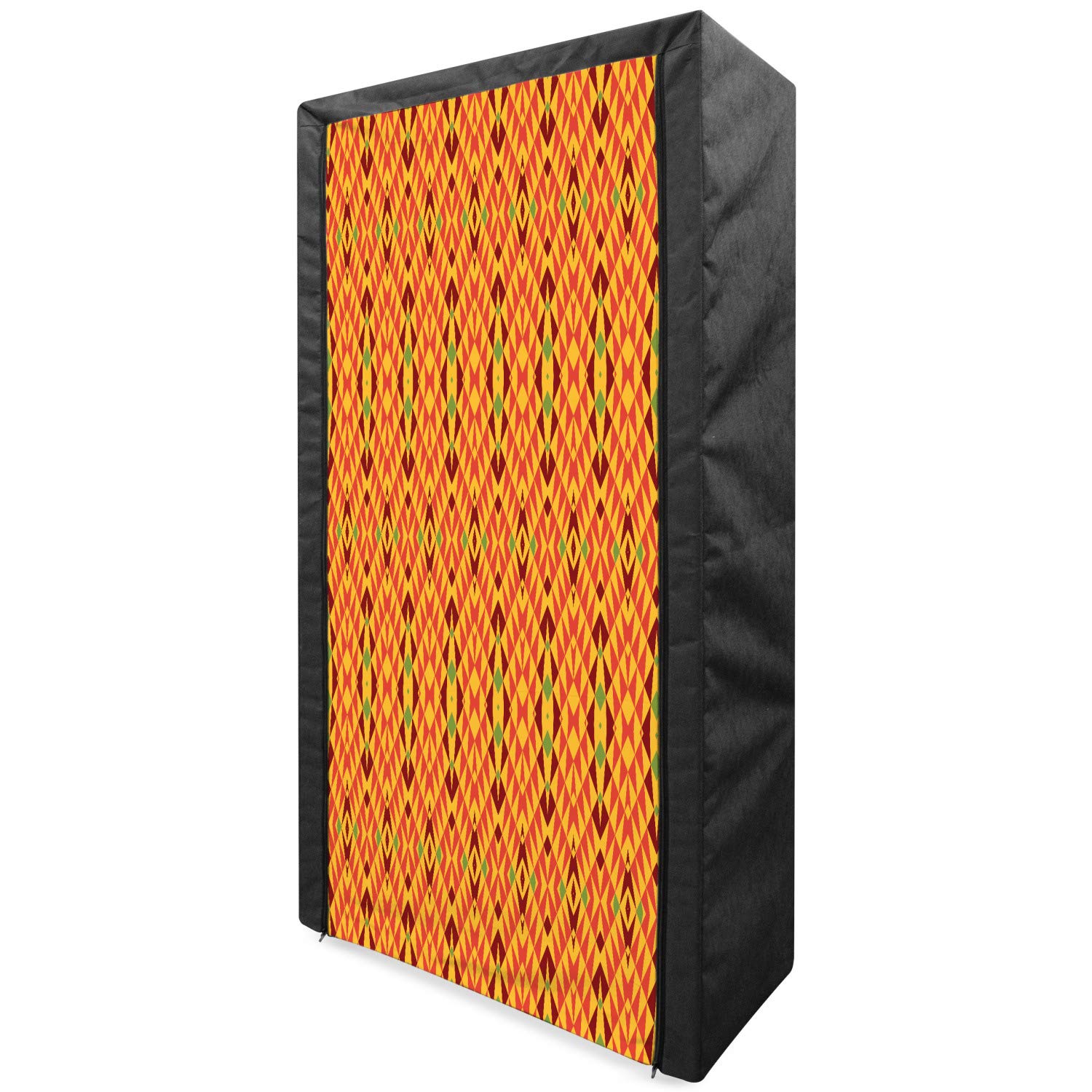 Ambesonne African Portable Fabric Wardrobe with Oriental Geometric Symmetrical Patterns - 33.5