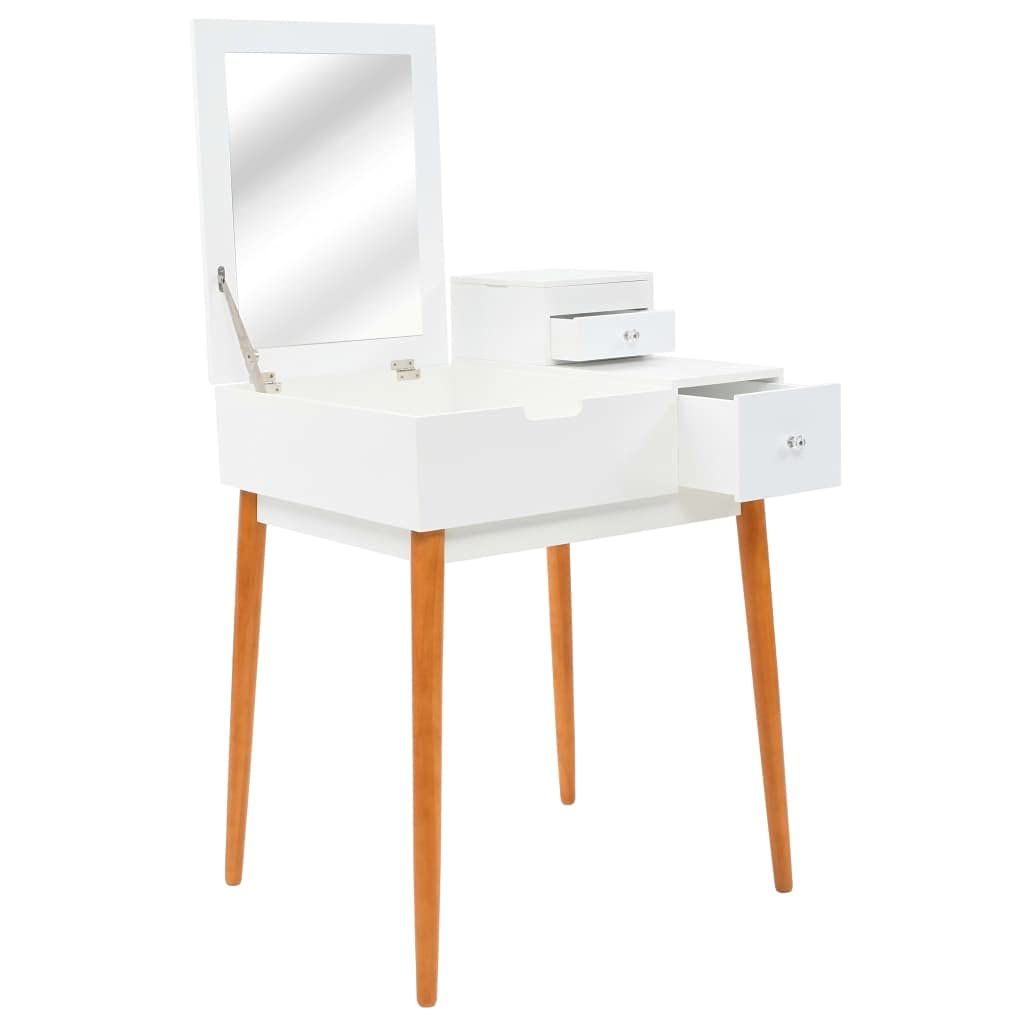 vidaXL Makeup Vanity with Mirror 60x50x86cm MDF Dresser for Beauty & Cosmetics - Perfect for Bedroom or Dressing Room