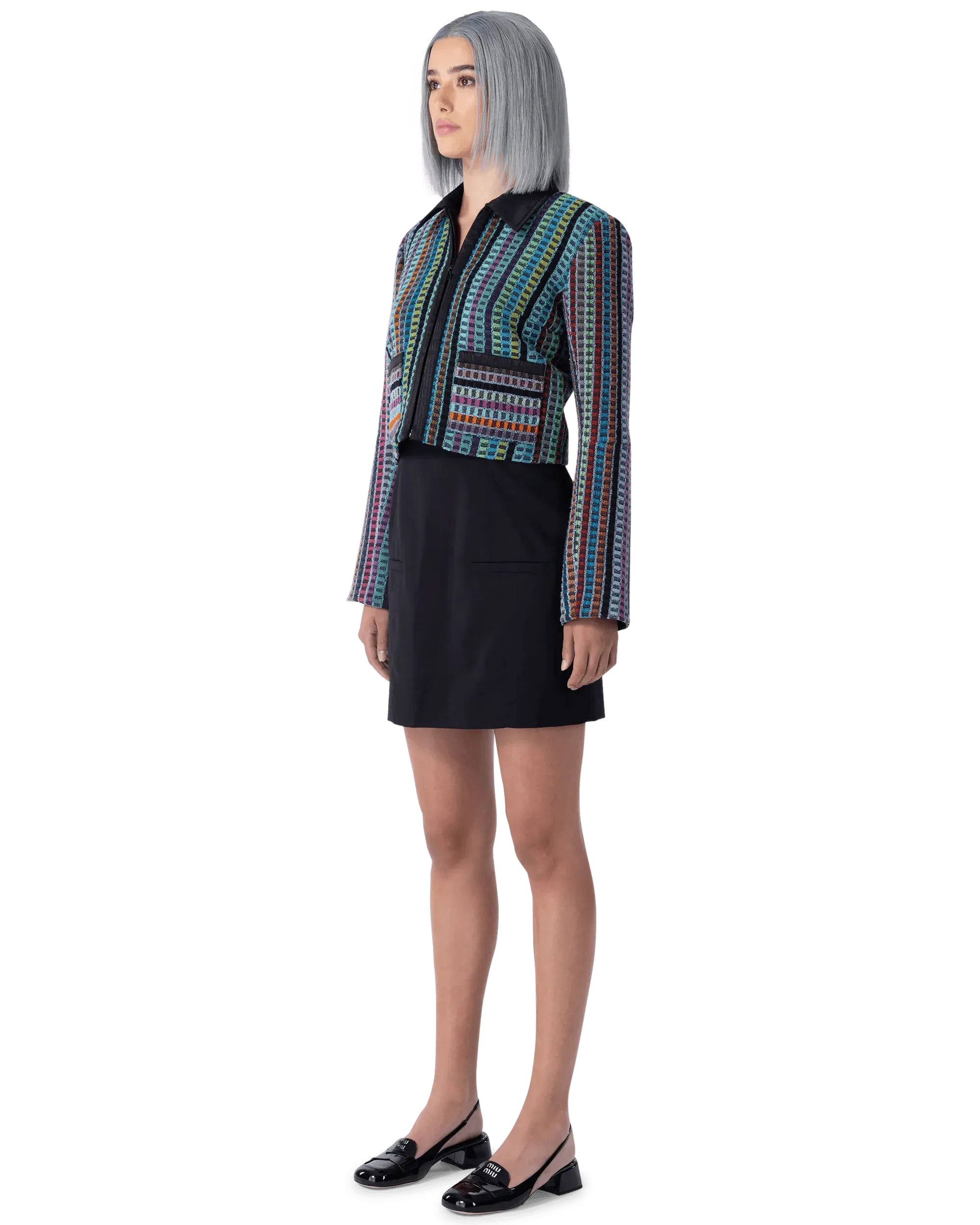 Cropped Textured Boxy Jacket - Women's Stylish Outerwear for Fall & Winter | Perfect for Casual Outfits, Office Wear & Night Out