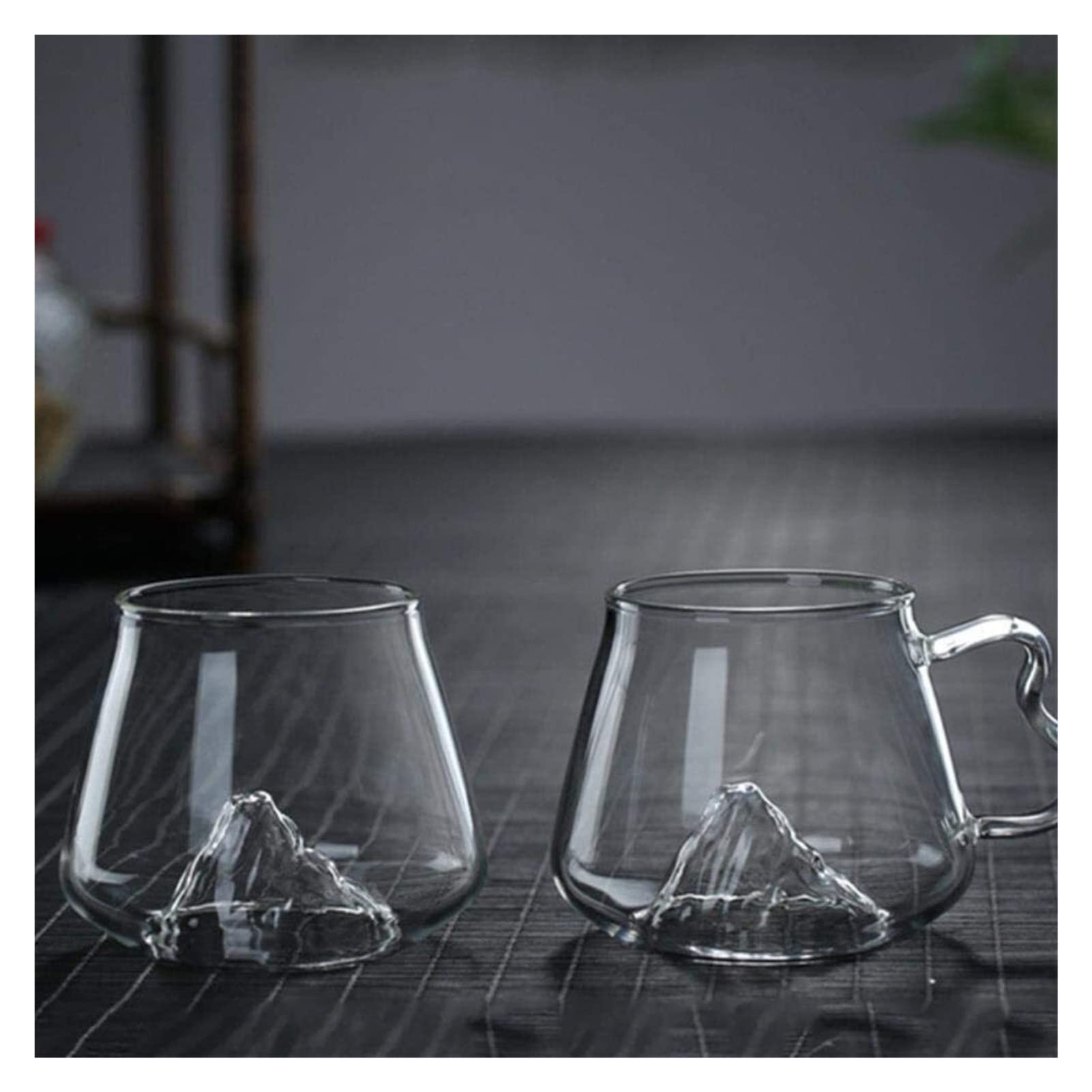 Premium Mount Fuji Etched Glass Set - 2-Piece Wine & Whiskey Glasses for Cocktails, Champagne, Coffee, Tea, Milk & Juice | Elegant Drinkware for Home Bar, Dinner Parties & Gifts