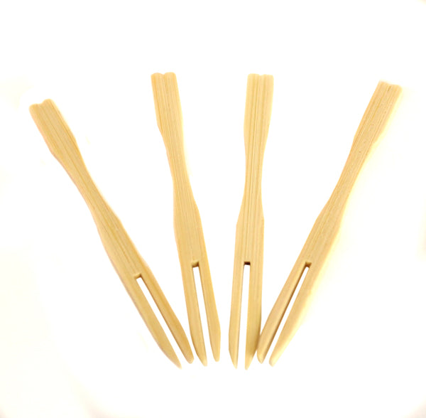 Eco-Friendly Bamboo Forks 100-Pack | Biodegradable Disposable Cutlery for Parties, Picnics & Outdoor Dining | Sustainable Alternative to Plastic Utensils