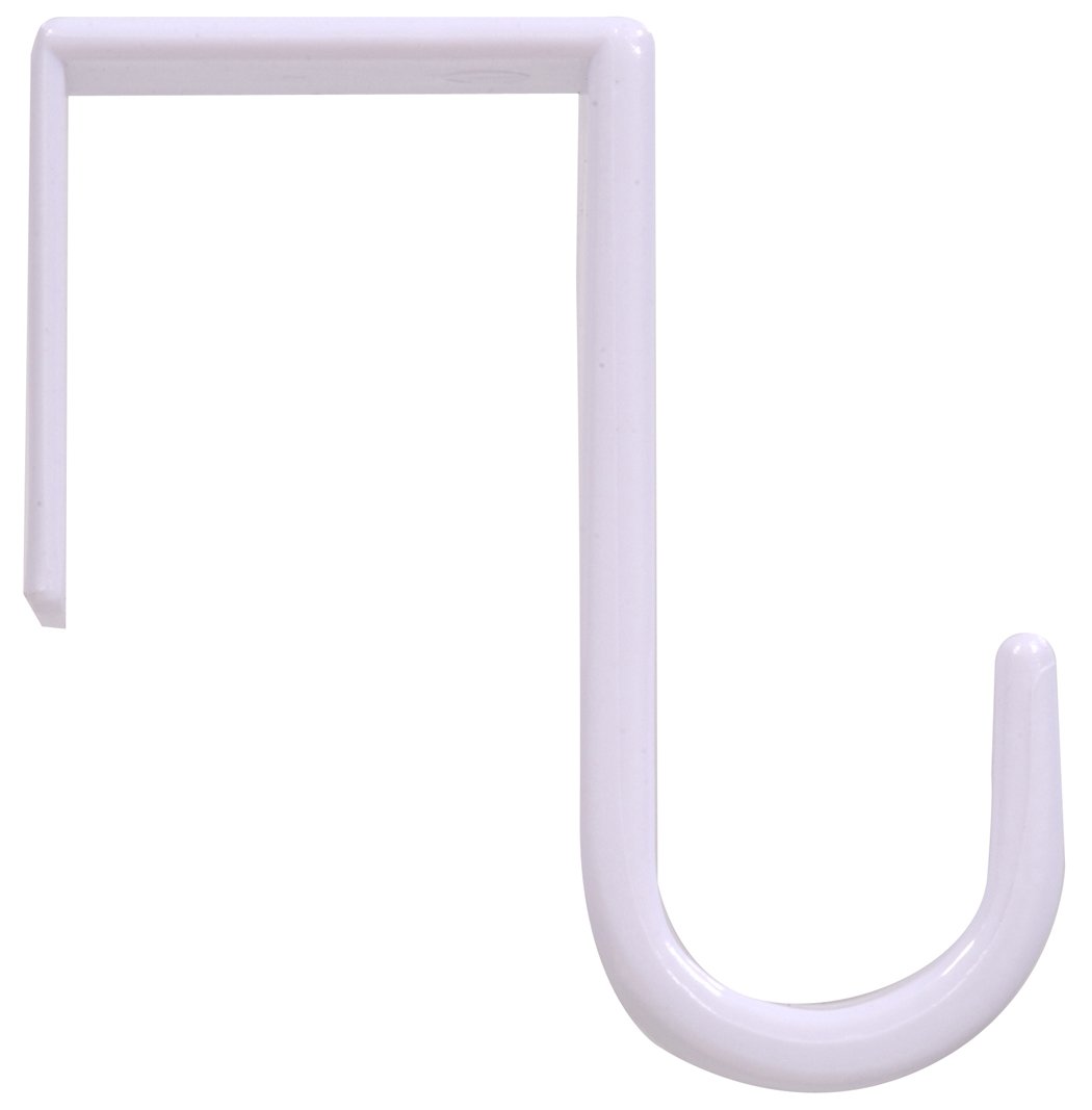 Hardware Essentials 852102 White Plastic Over The Door Hook - Perfect for Bathroom Towels, Bedroom Robes & Closet Organization