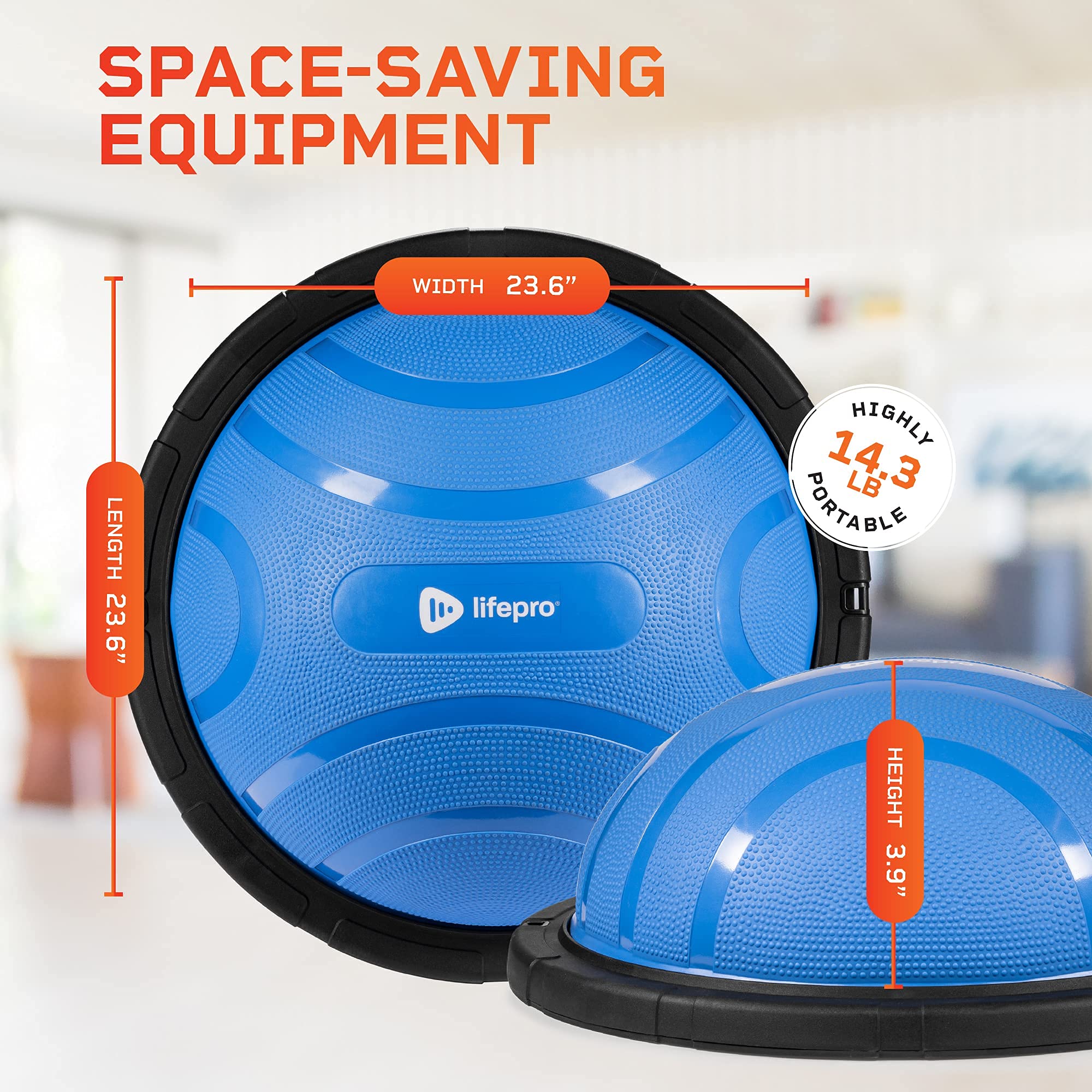 Lifepro Half Balance Ball Trainer - Stability Exercise Ball for Core Workouts, Yoga, Pilates & Physical Therapy - Non-Slip Home Gym Equipment for Balance Training & Fitness - Perfect for Home, Office & Rehabilitation Centers
