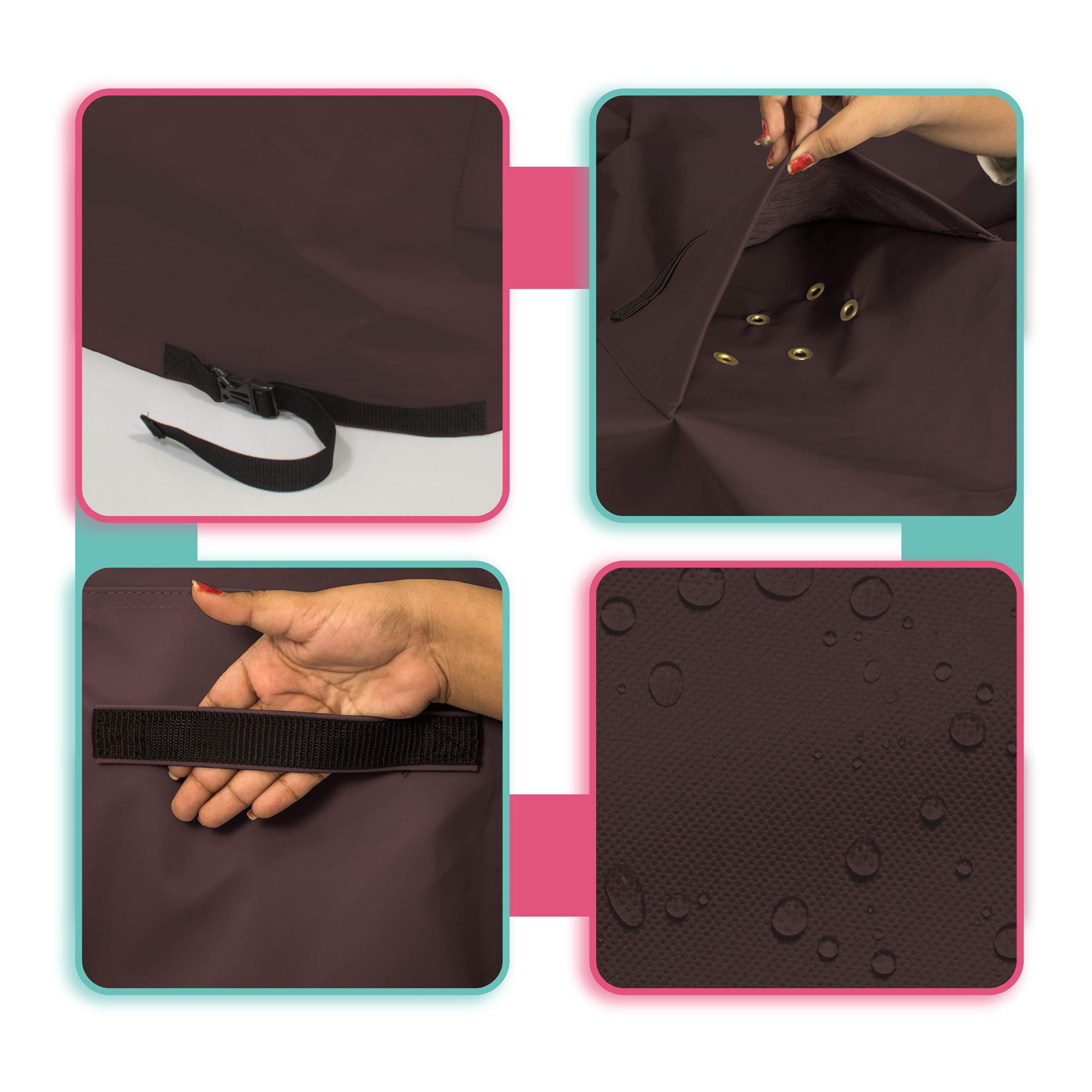 Premium Waterproof & UV Resistant Ping Pong Table Cover - Heavy Duty 12oz PVC Fabric with Air Pockets & Drawstring for Indoor/Outdoor Table Tennis Protection - Fits Standard Sizes, Withstands Winds & Storms (Coffee Brown) - Perfect for Backyard, Garage, or Club Use