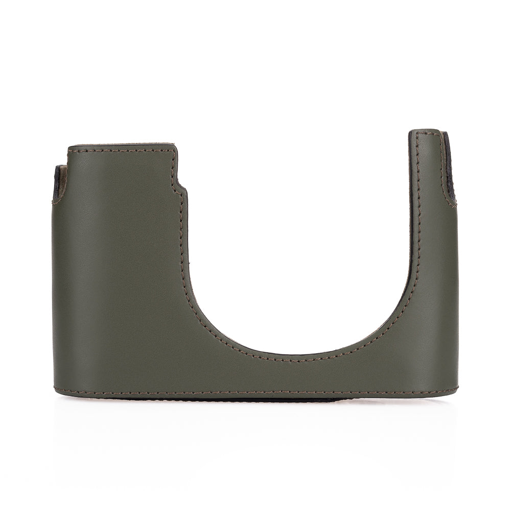 Leica Q3 Half Case - Genuine Leather Camera Cover in Olive Green for Protection & Style | Perfect for Travel, Outdoor Photography & Everyday Use