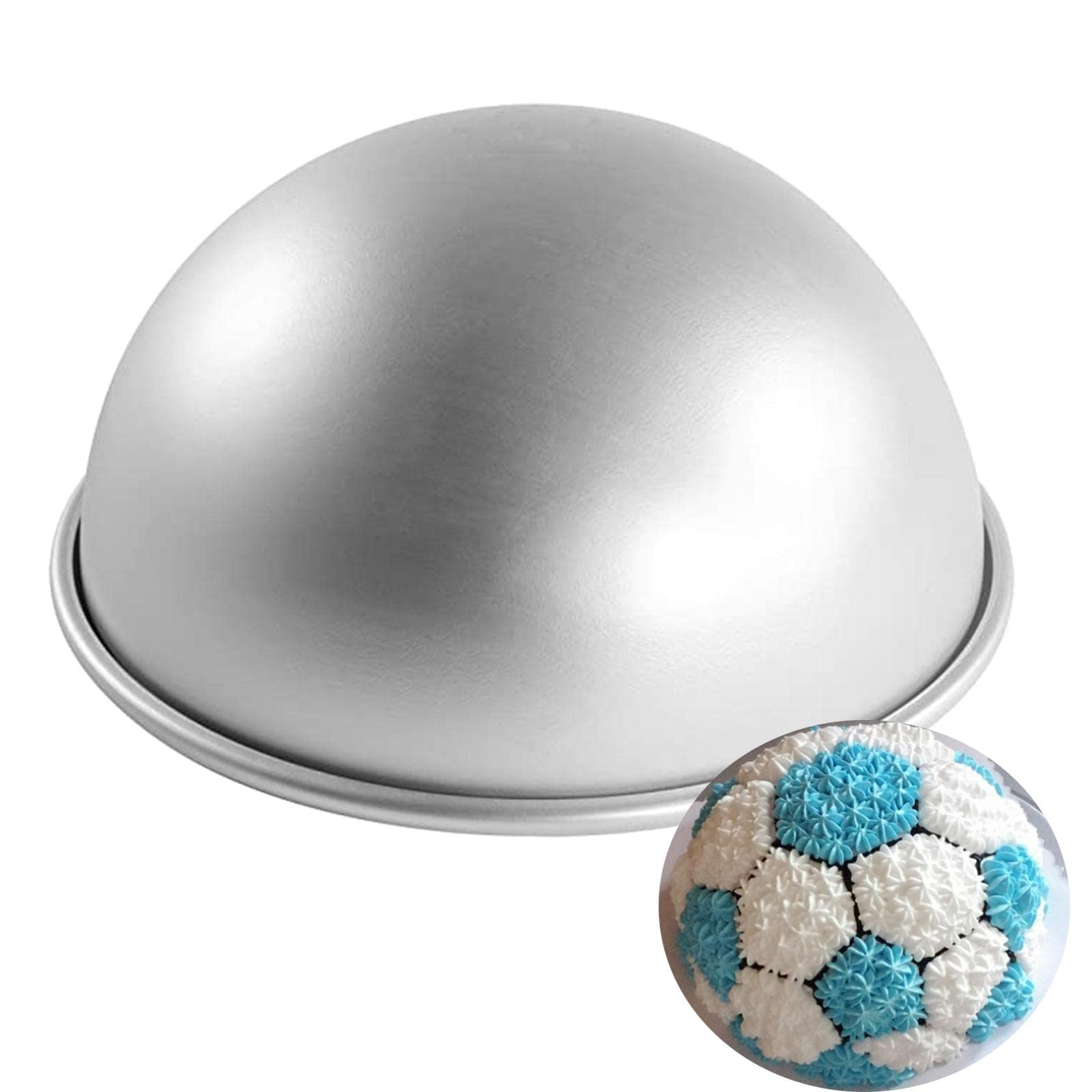 **8x4 Inch Aluminum Hemisphere Cake Pan - Ball Cake Tin for Birthday & Party Cakes - Durable Baking Mold for Spherical Cakes, Cupcakes & Desserts**