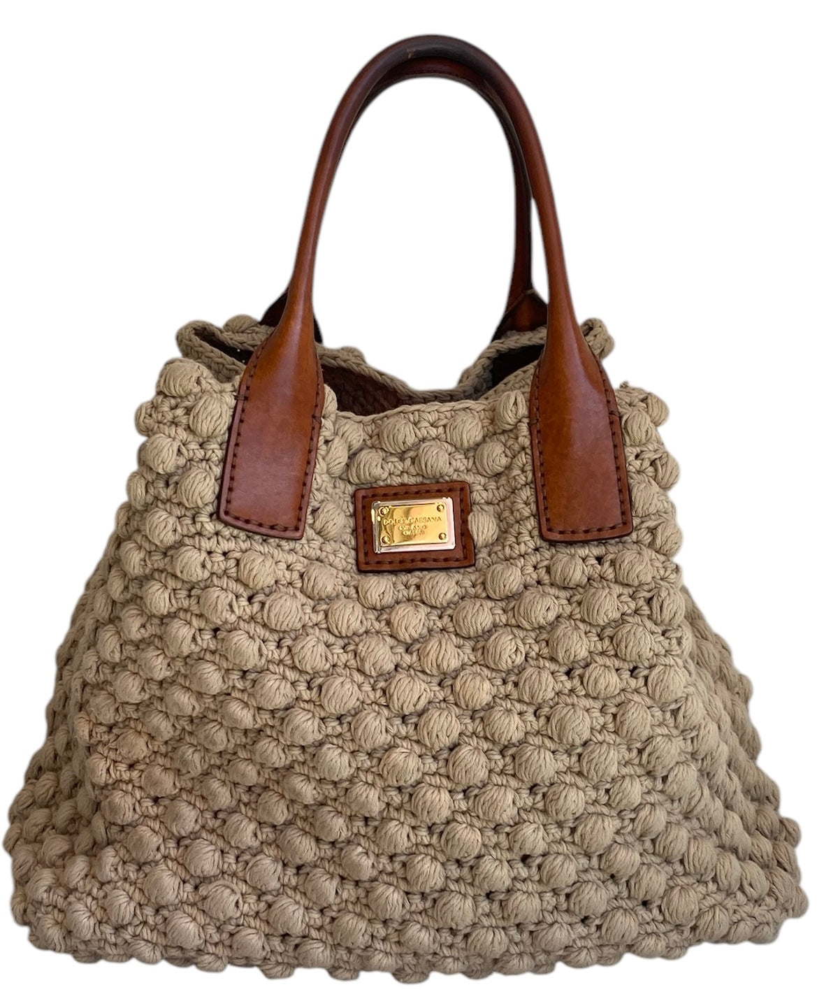 Dolce & Gabbana Designer Woven Leather Tote Bag for Women - Luxury Handbag for Work, Travel & Everyday Use