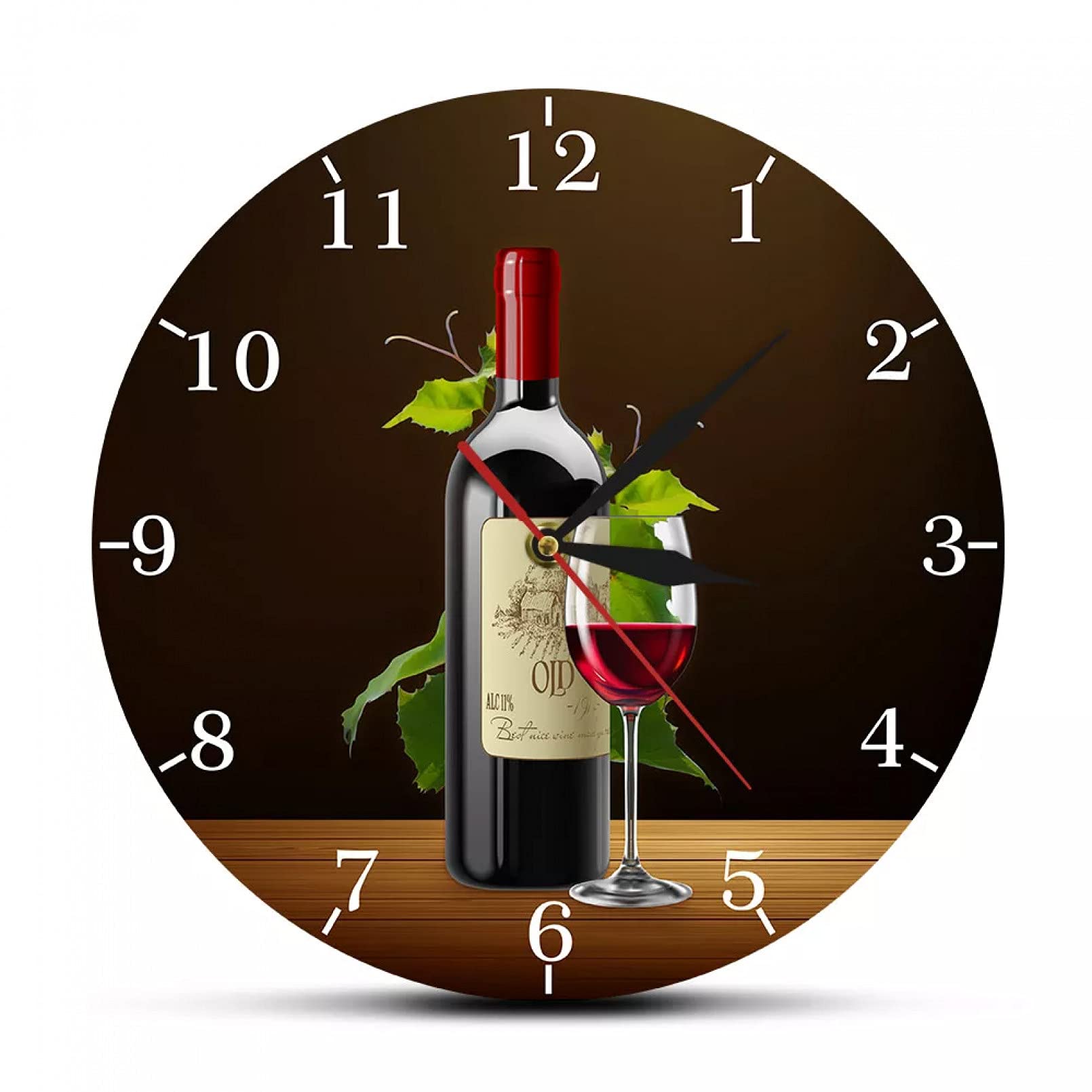 Modern Acrylic Wall Clock with Grapes Design - 30cm Kitchen, Bedroom, Office Decor - Perfect for Home, Gift & Wall Decoration