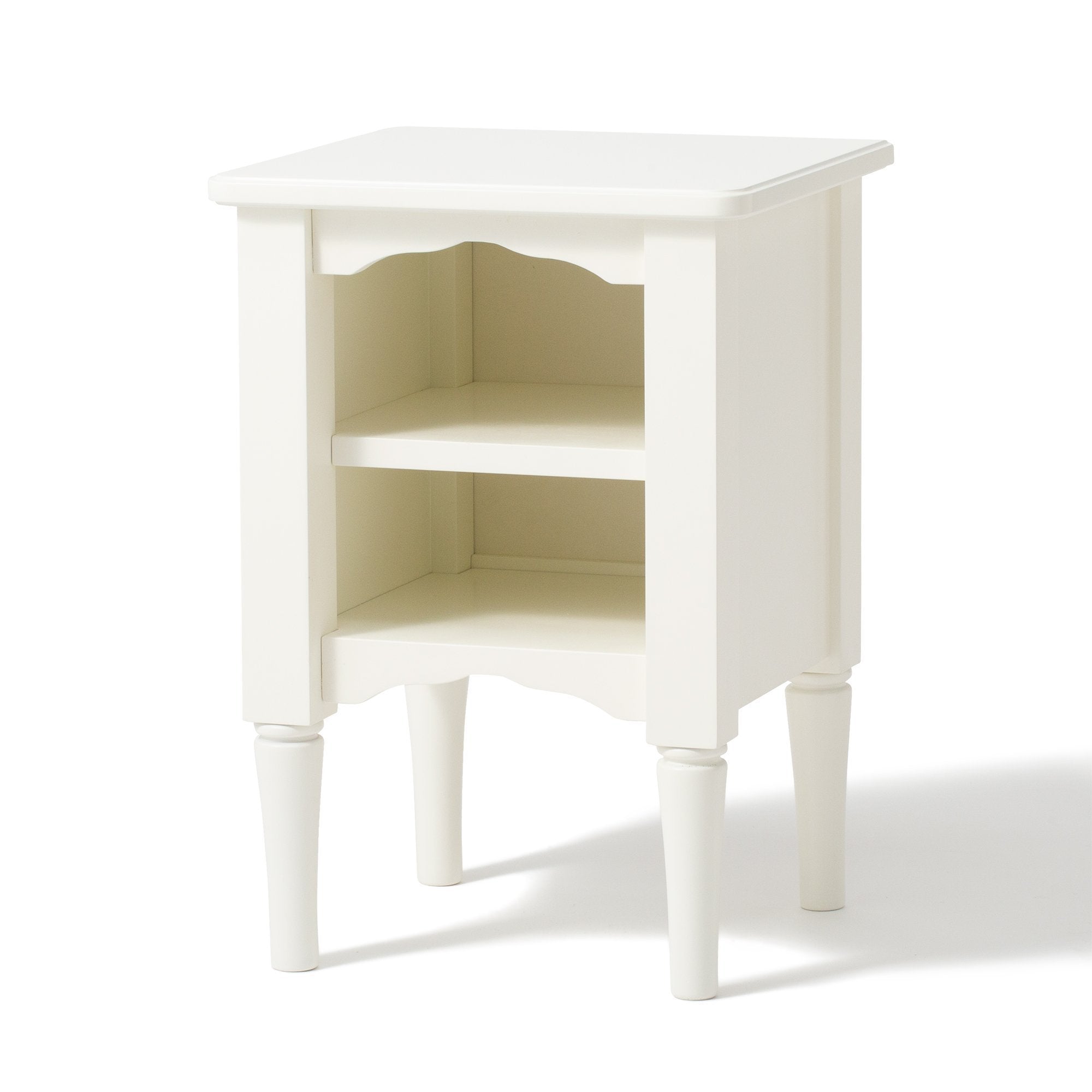 Modern White Nightstand with Drawer - 13.8