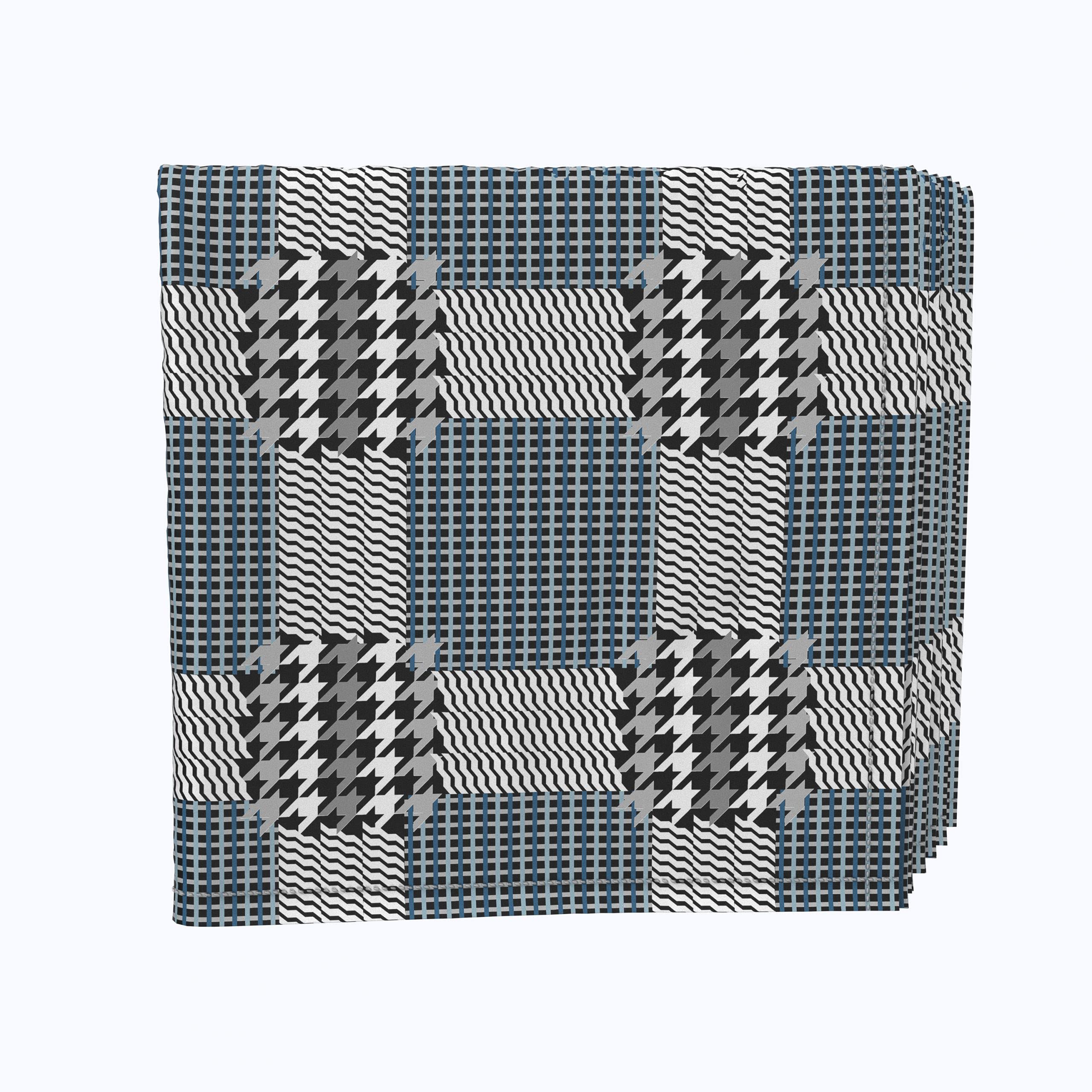 Retro Houndstooth Napkin Set - 12 Pack 18x18 Inch 100% Polyester Cloth Napkins for Dinner Parties, Weddings & Holiday Decor